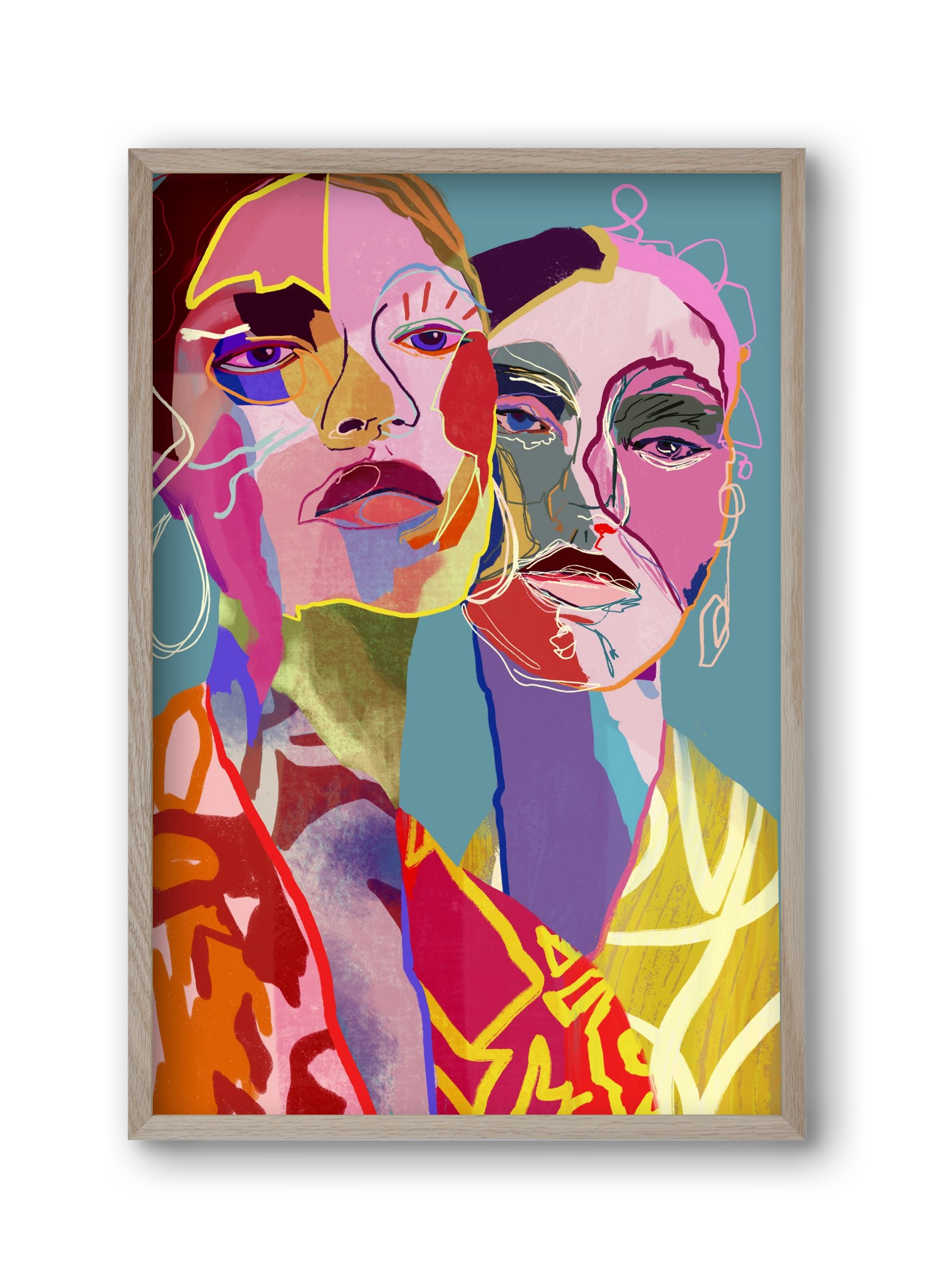 Curious , 30x45 cm (30x45 cm), Tölgy keret