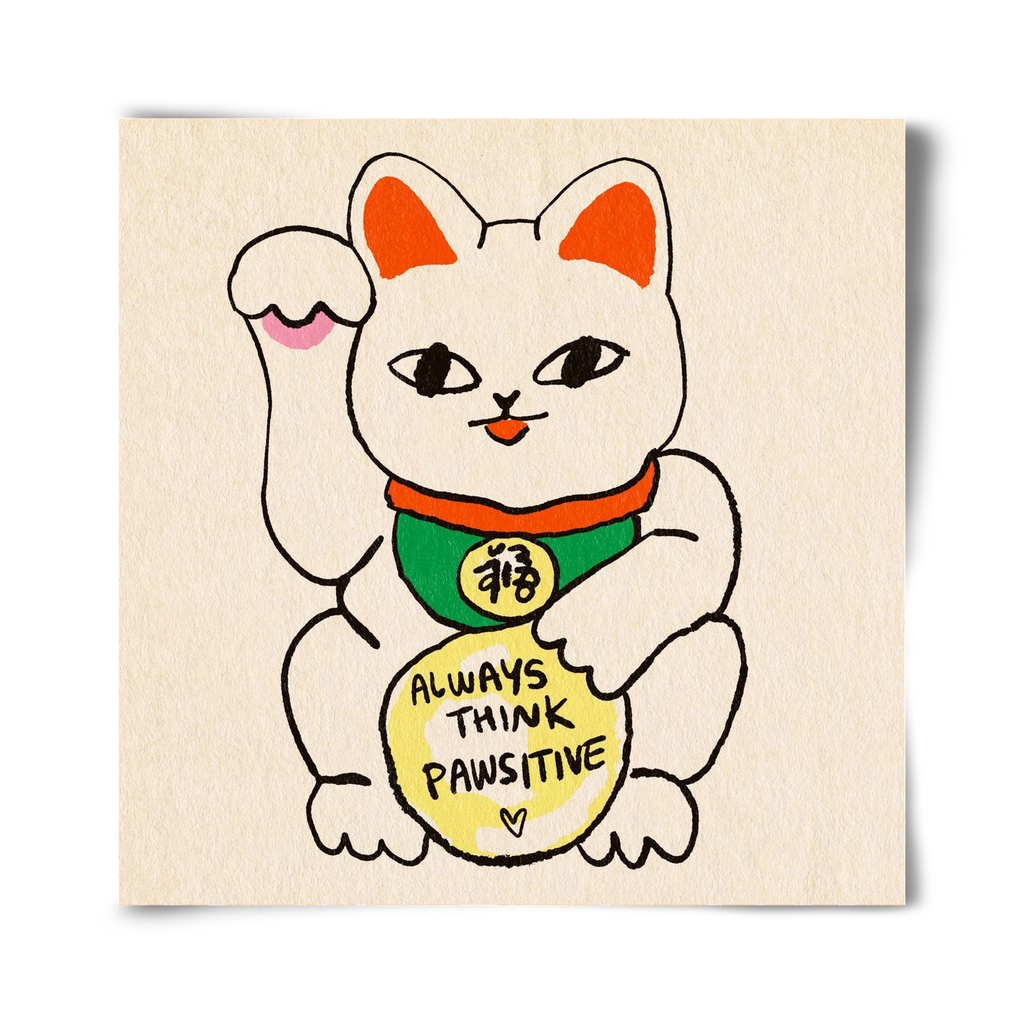 Maneki Neko, 40x40 cm, Keret nélkül