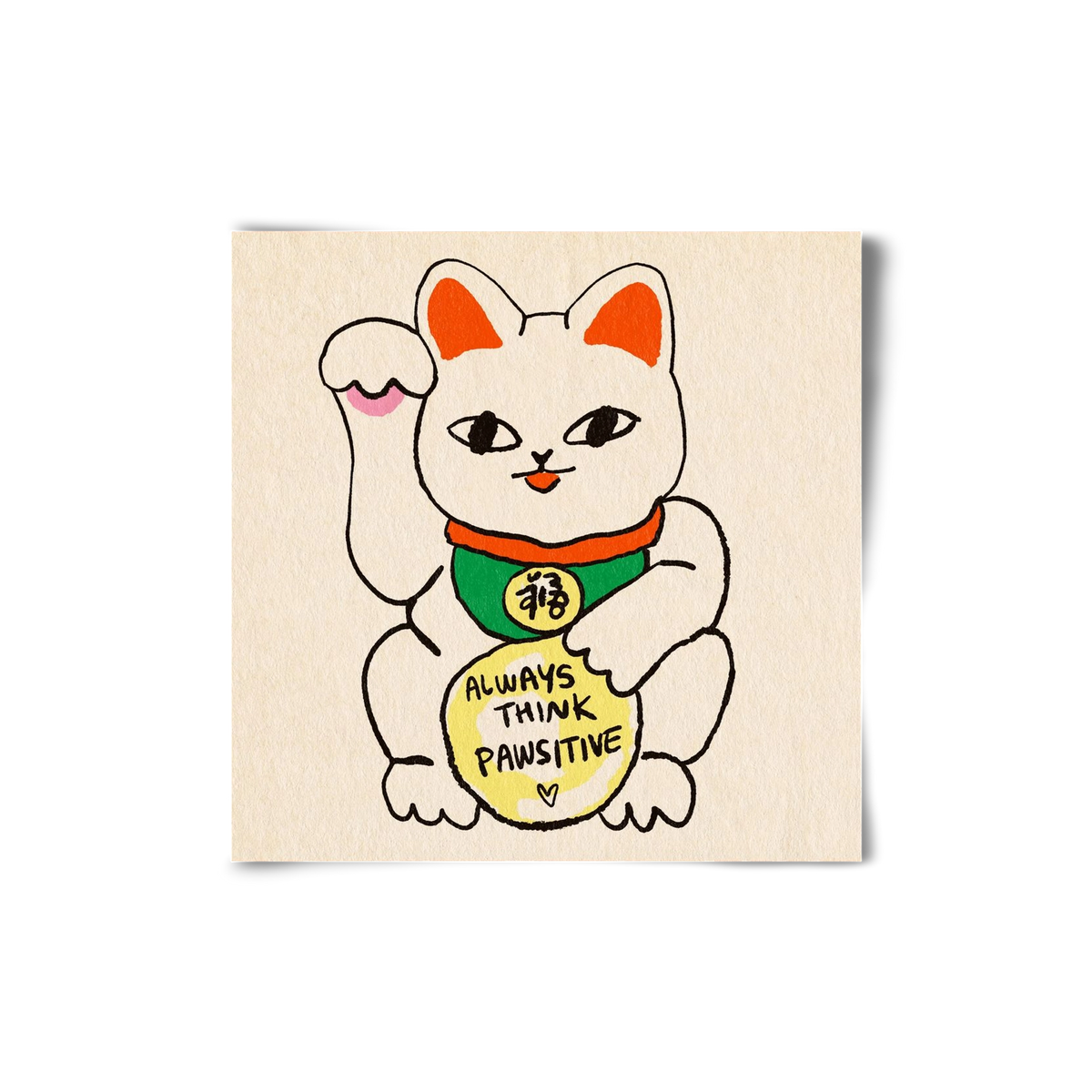 Maneki Neko, 20x20 cm, Keret nélkül