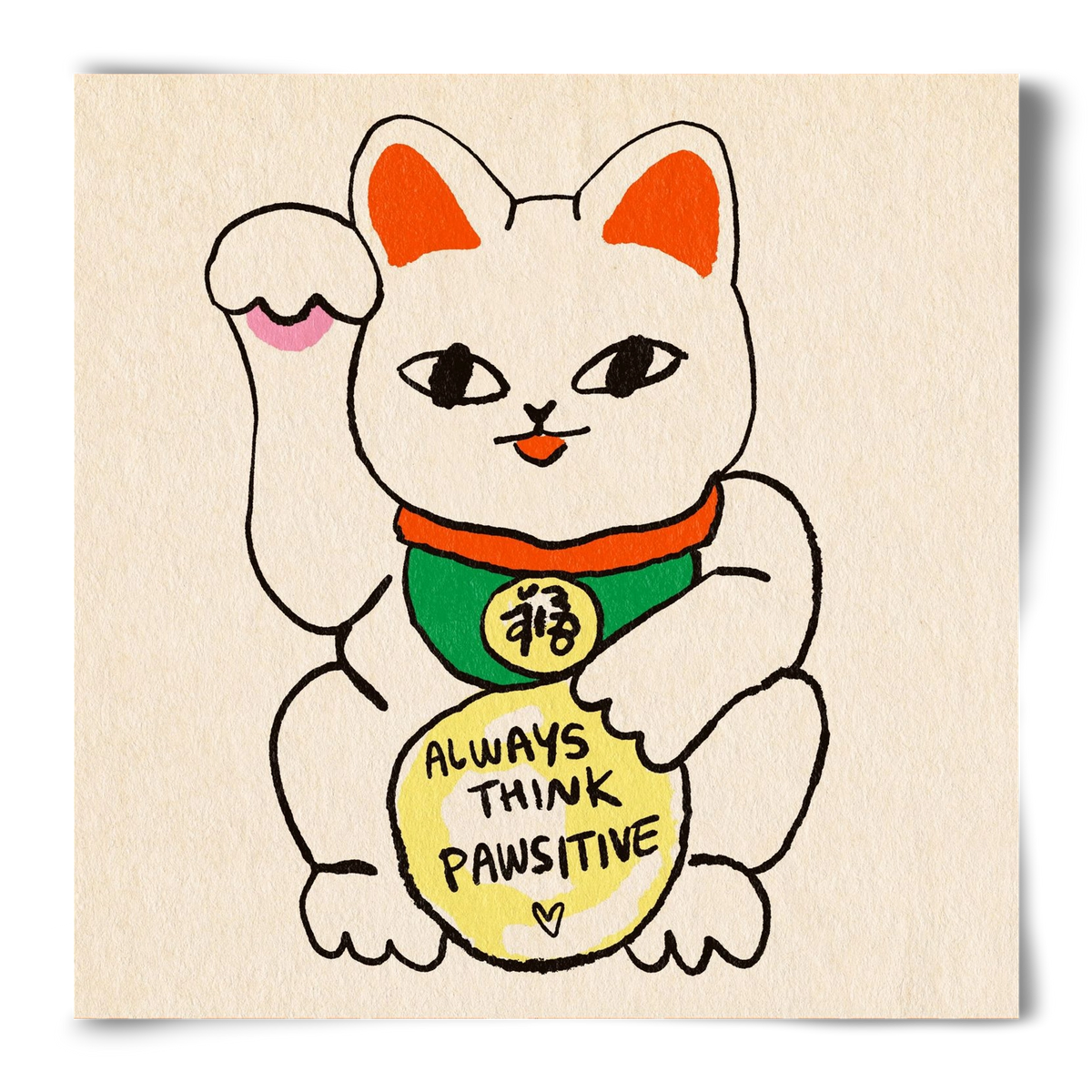 Maneki Neko, 50x50 cm, Keret nélkül