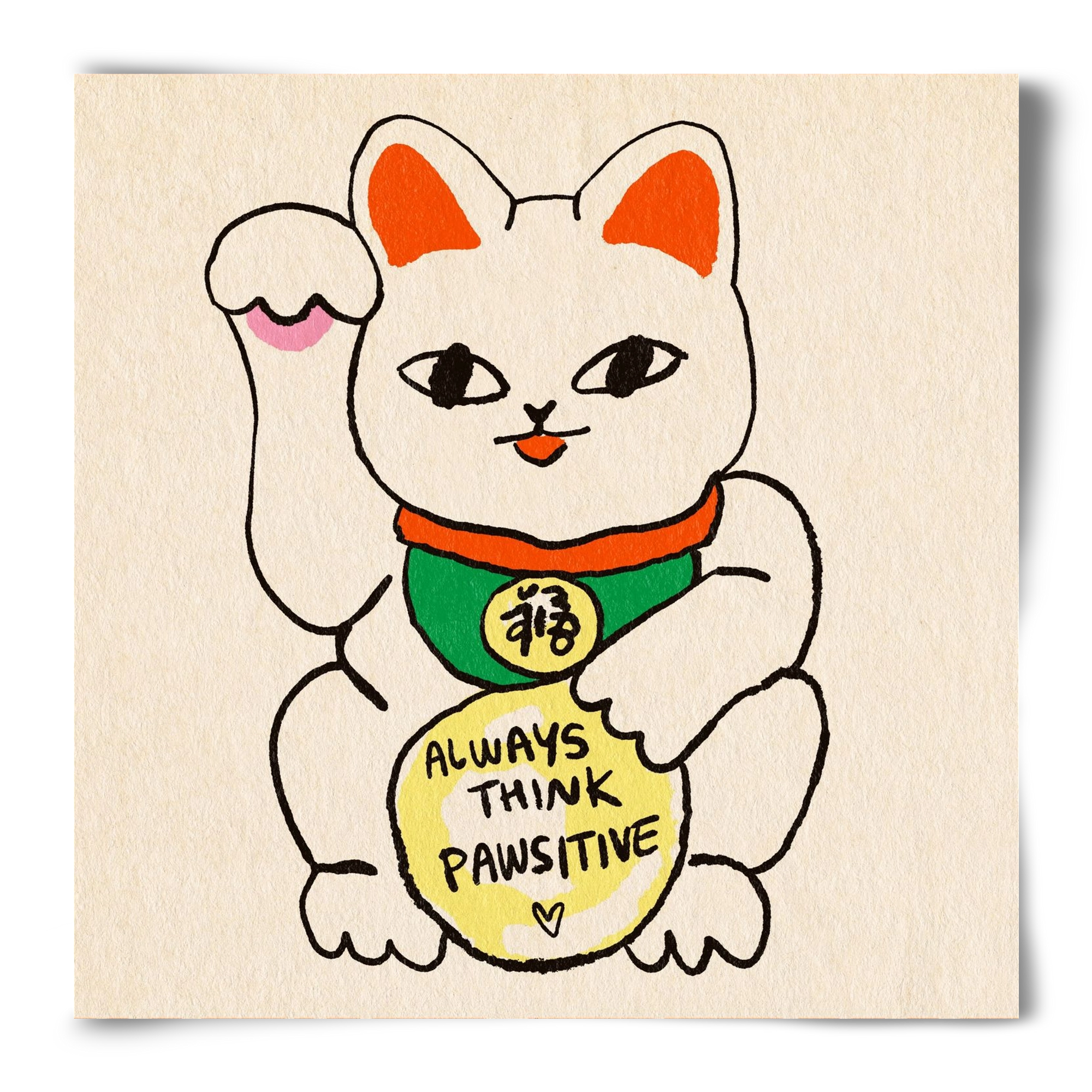 Maneki Neko, 50x50 cm, Keret nélkül