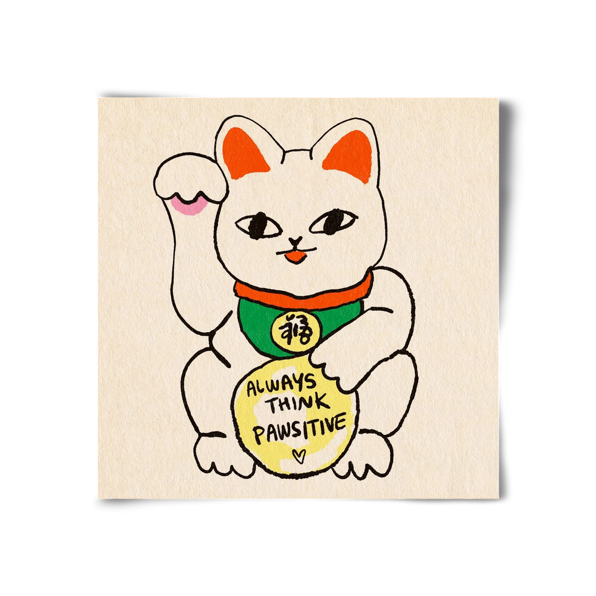 Maneki Neko, 30x30 cm, Keret nélkül