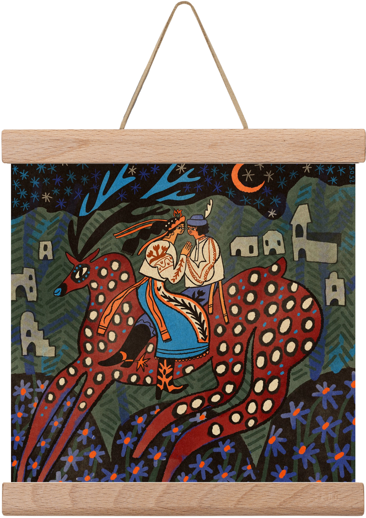 Folk deer, 20x20 cm (20x20 cm), Tölgy akasztó