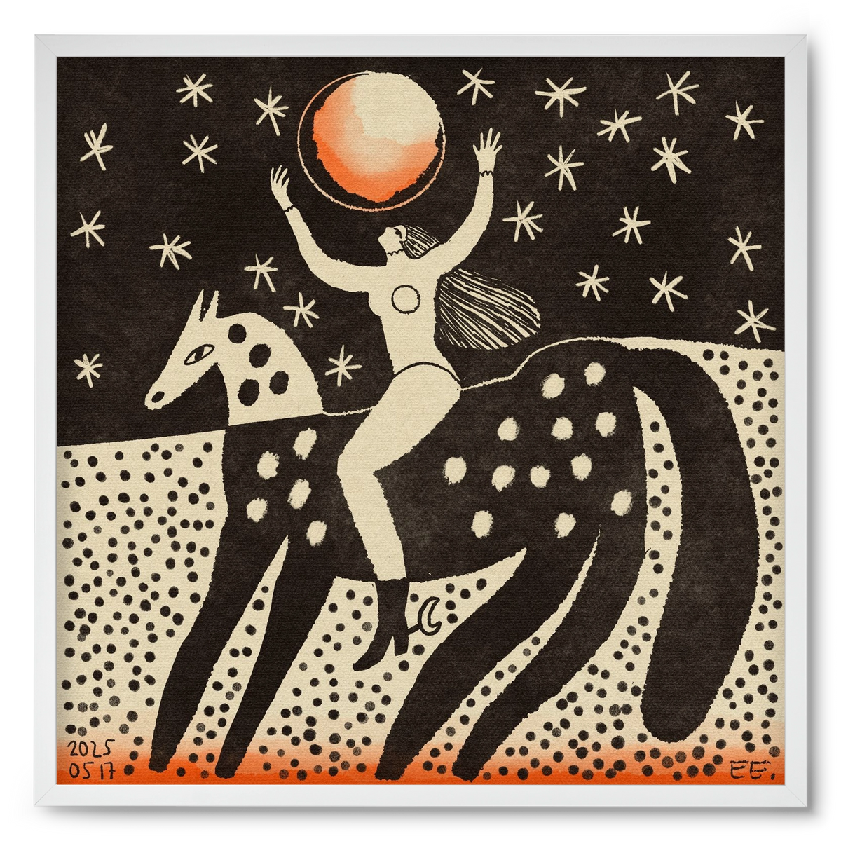 Full moon, 50x50 cm (50x50 cm), Fehér keret