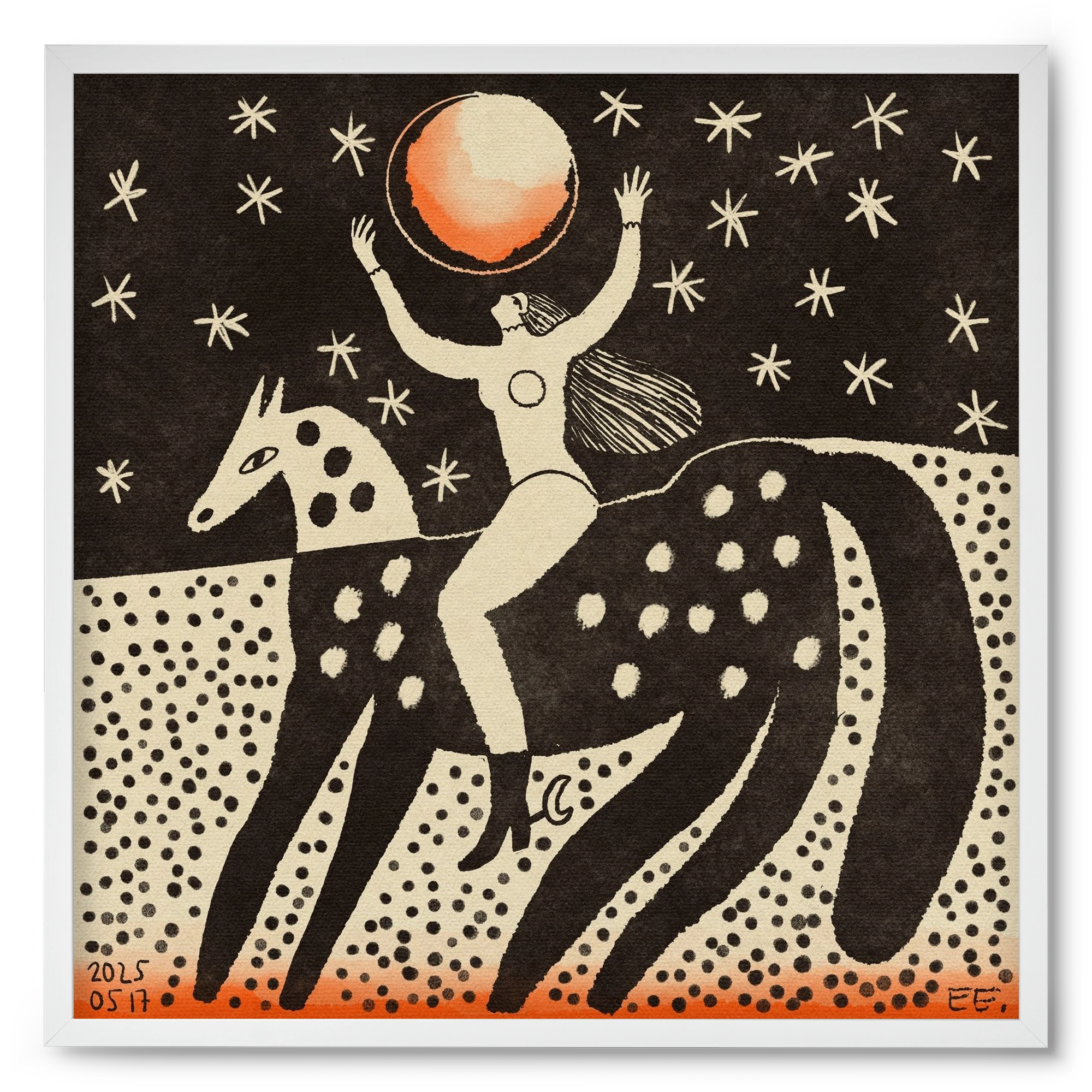 Full moon, 50x50 cm (50x50 cm), Fehér keret