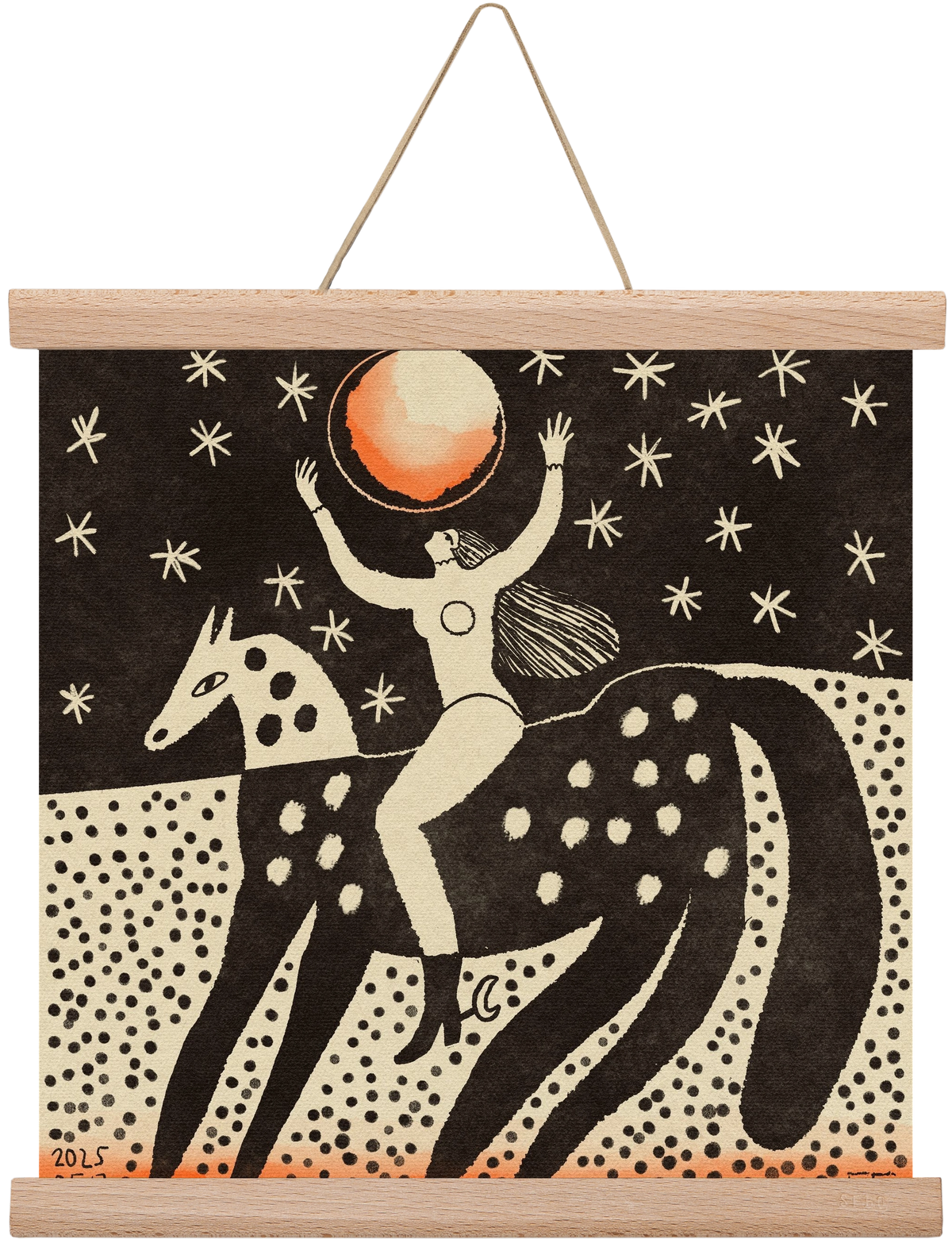 Full moon, 30x30 cm (30x30 cm), Tölgy akasztó