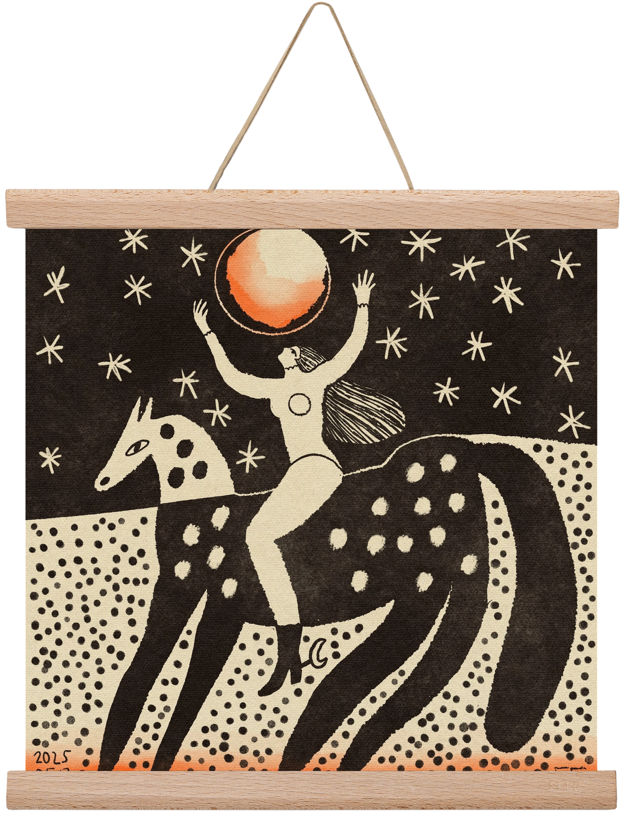 Full moon, 30x30 cm (30x30 cm), Tölgy akasztó