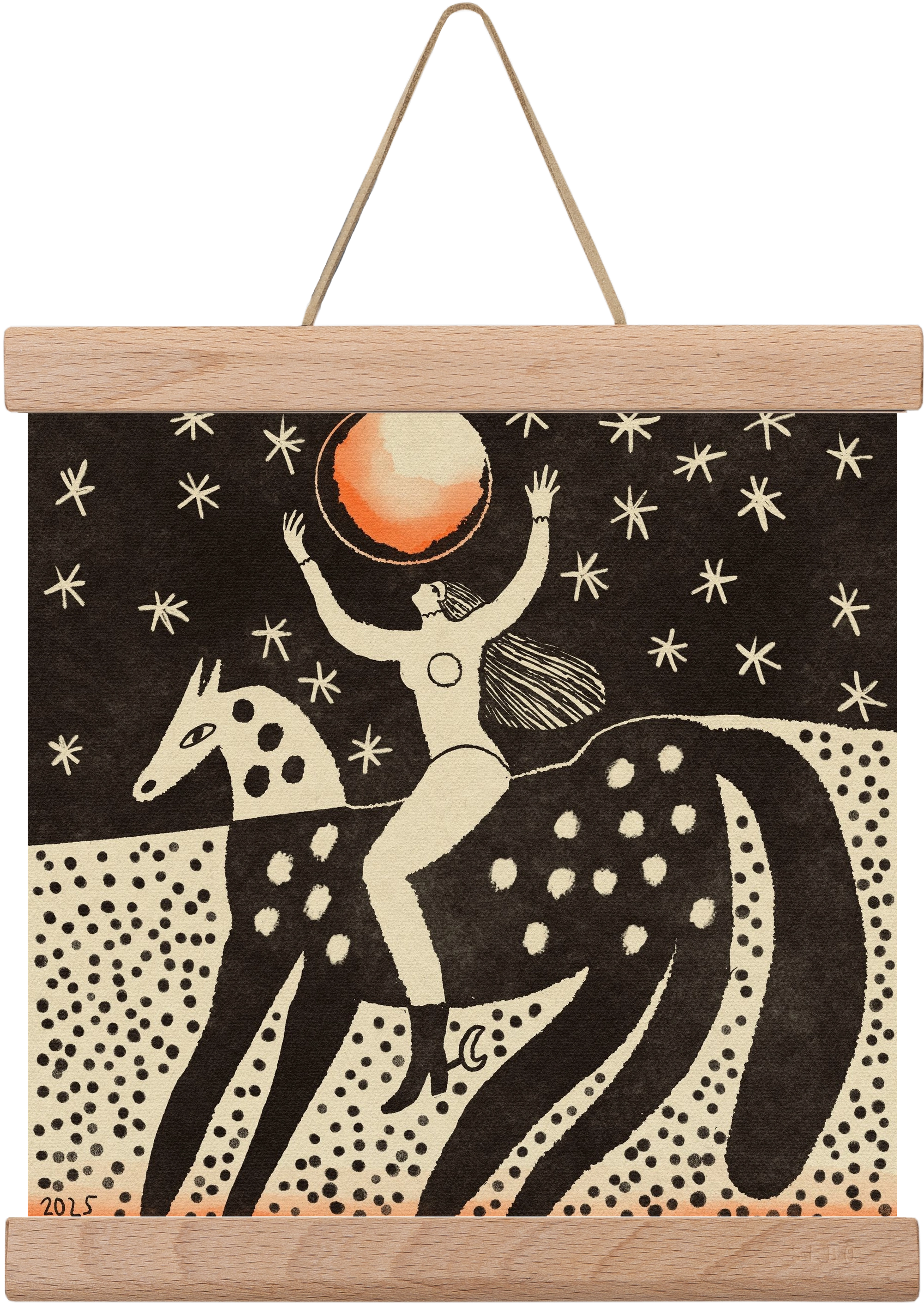 Full moon, 20x20 cm (20x20 cm), Tölgy akasztó