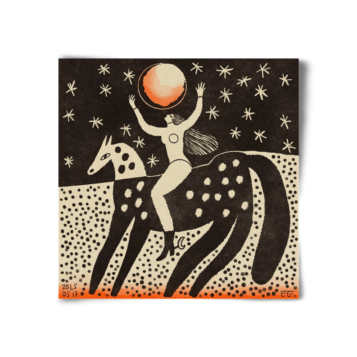 Full moon, 30x30 cm, Keret nélkül