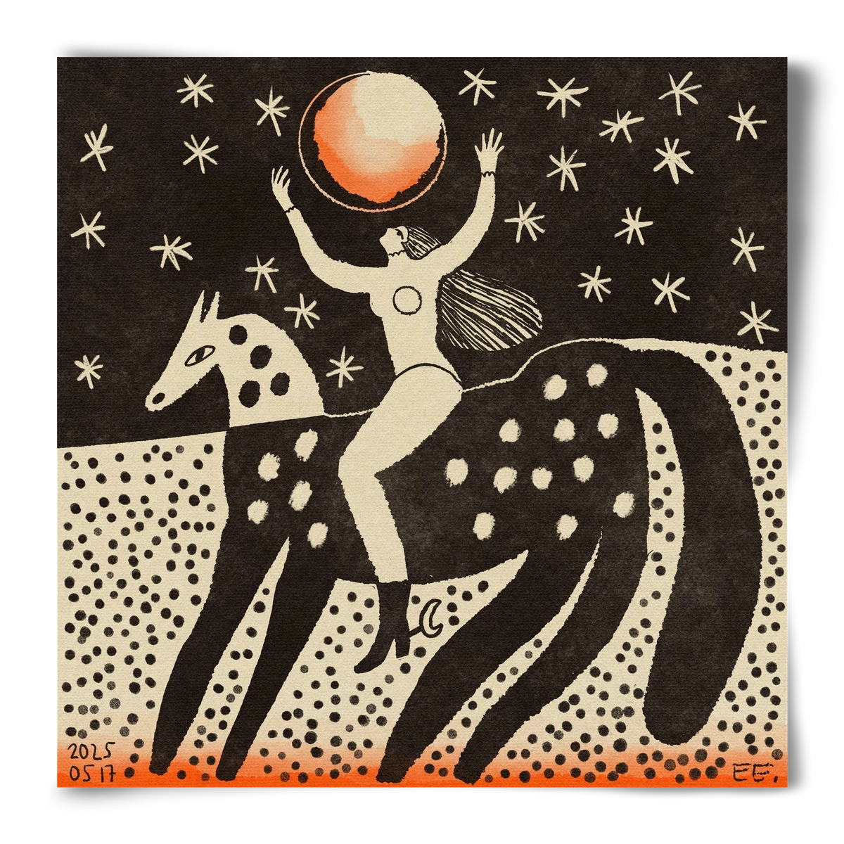 Full moon, 50x50 cm, Keret nélkül