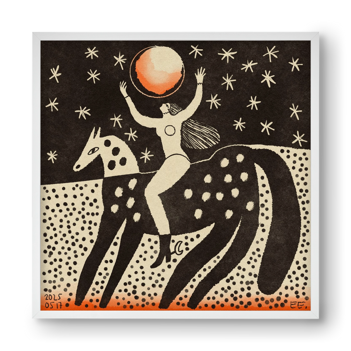 Full moon, 40x40 cm (40x40 cm), Fehér keret