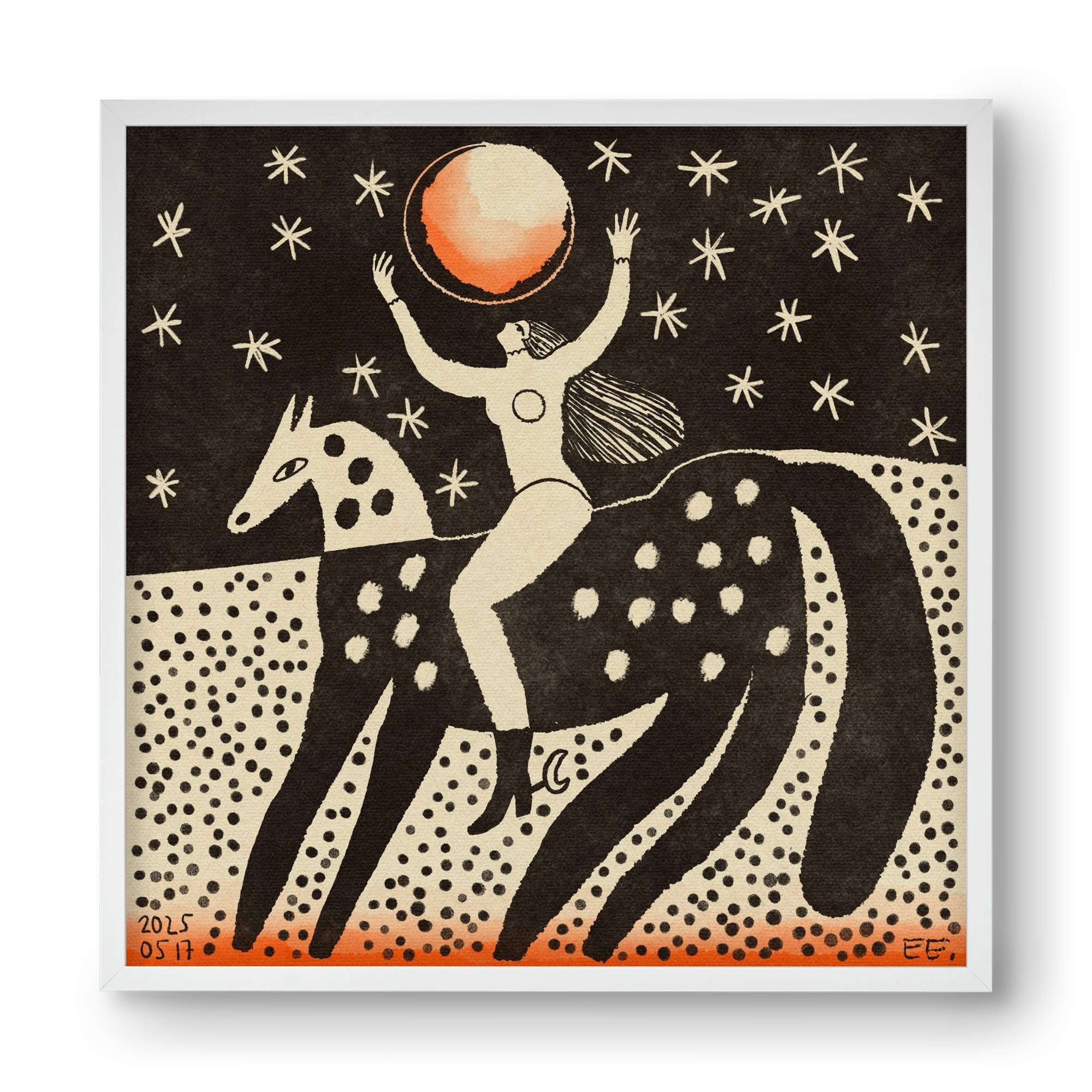 Full moon, 40x40 cm (40x40 cm), Fehér keret