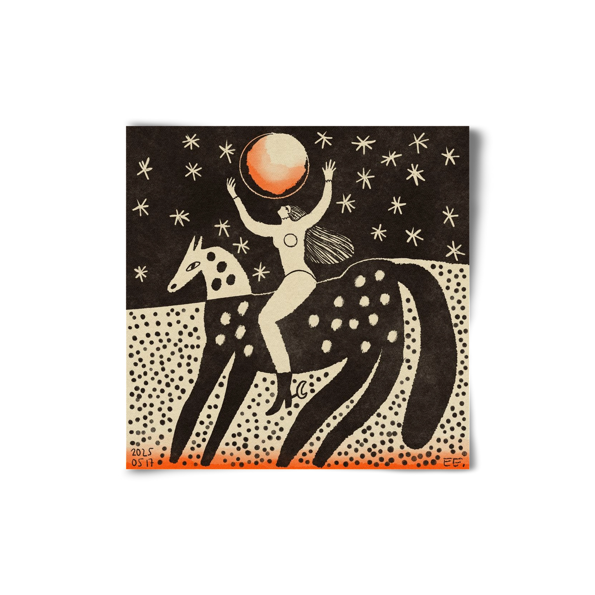 Full moon, 20x20 cm, Keret nélkül