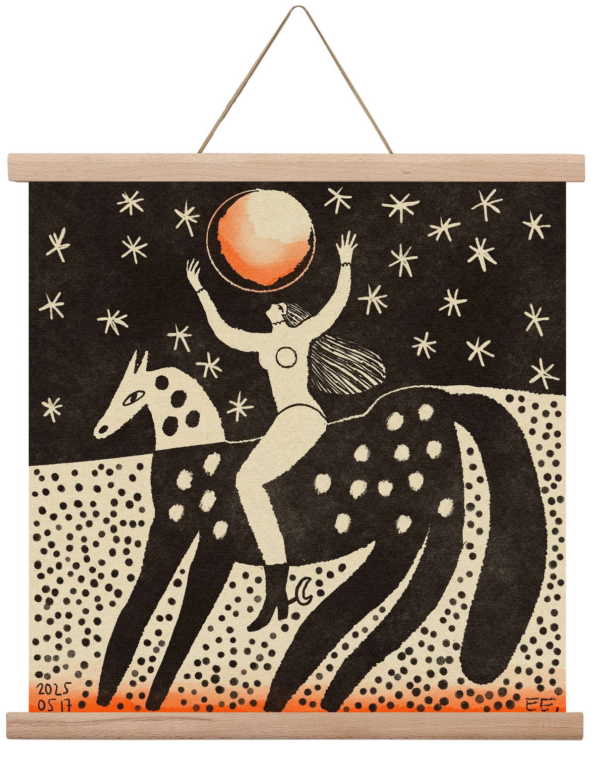 Full moon, 40x40 cm (40x40 cm), Tölgy akasztó