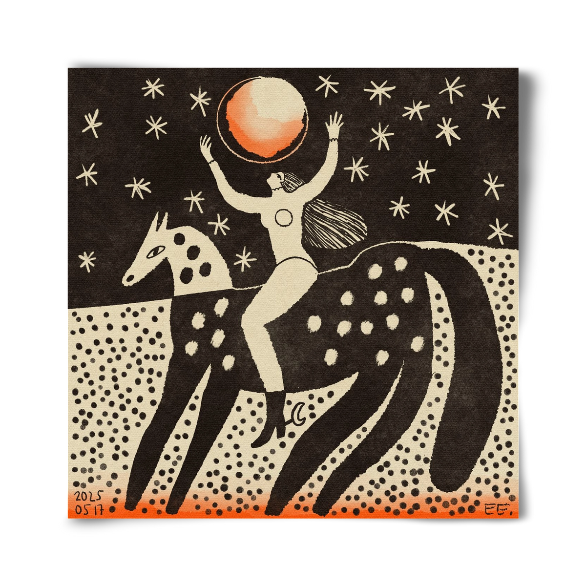 Full moon, 40x40 cm, Keret nélkül