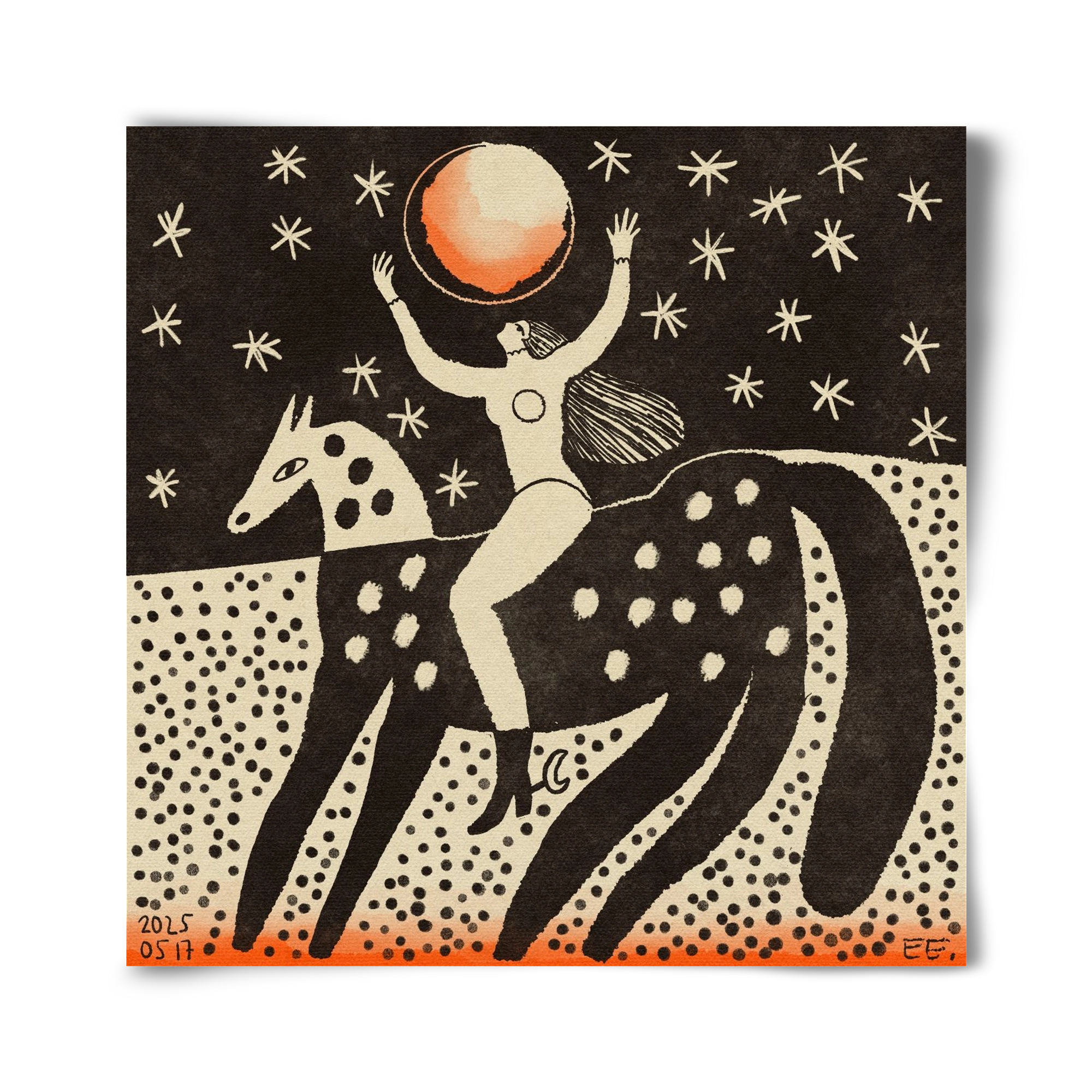 Full moon, 40x40 cm, Keret nélkül