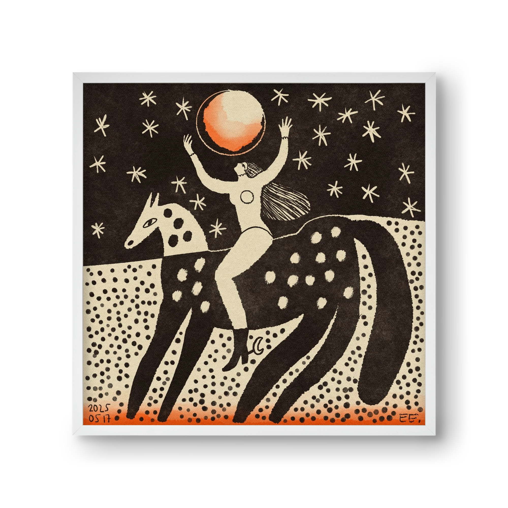 Full moon, 30x30 cm (30x30 cm), Fehér keret