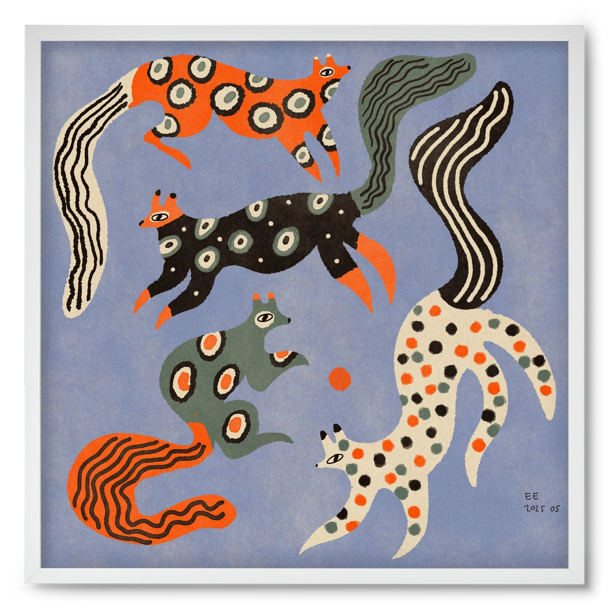 Magic folk squirrels 2., 50x50 cm (50x50 cm), Fehér keret