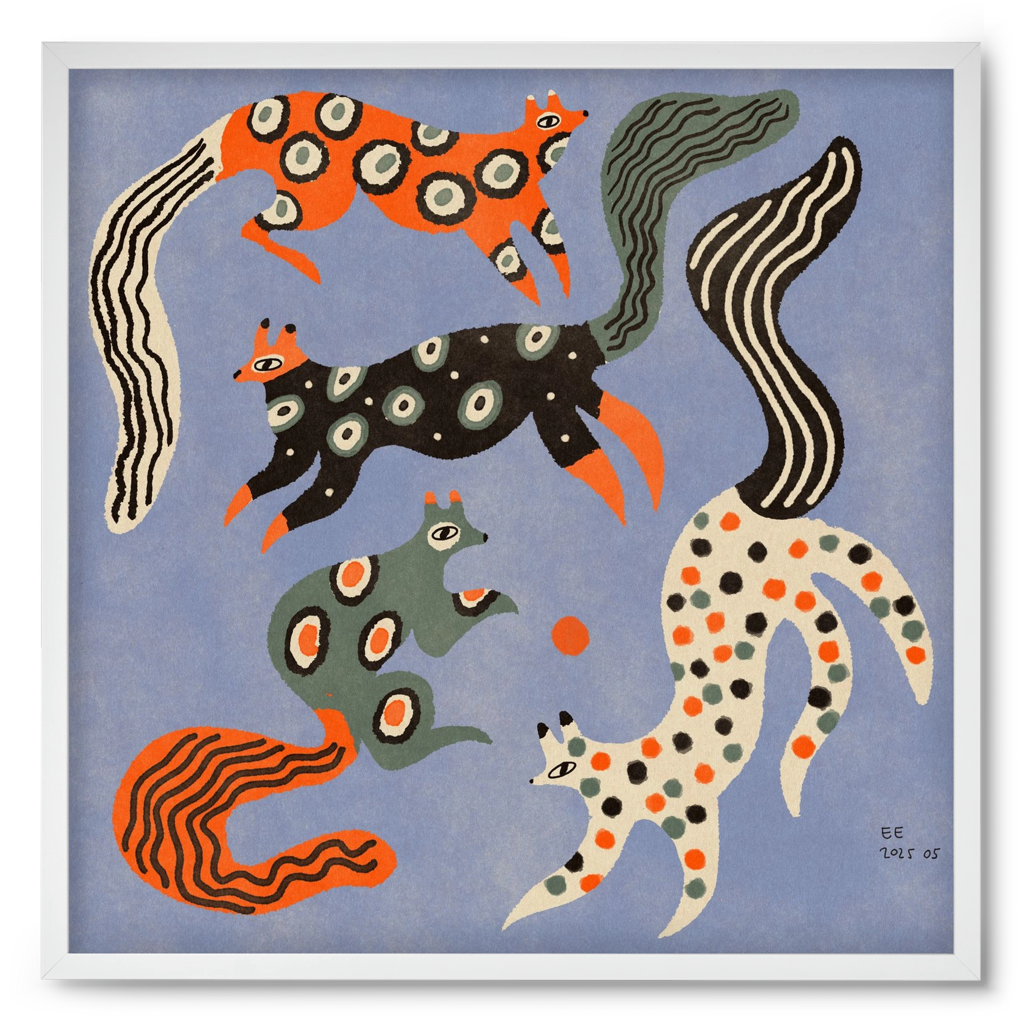 Magic folk squirrels 2., 50x50 cm (50x50 cm), Fehér keret