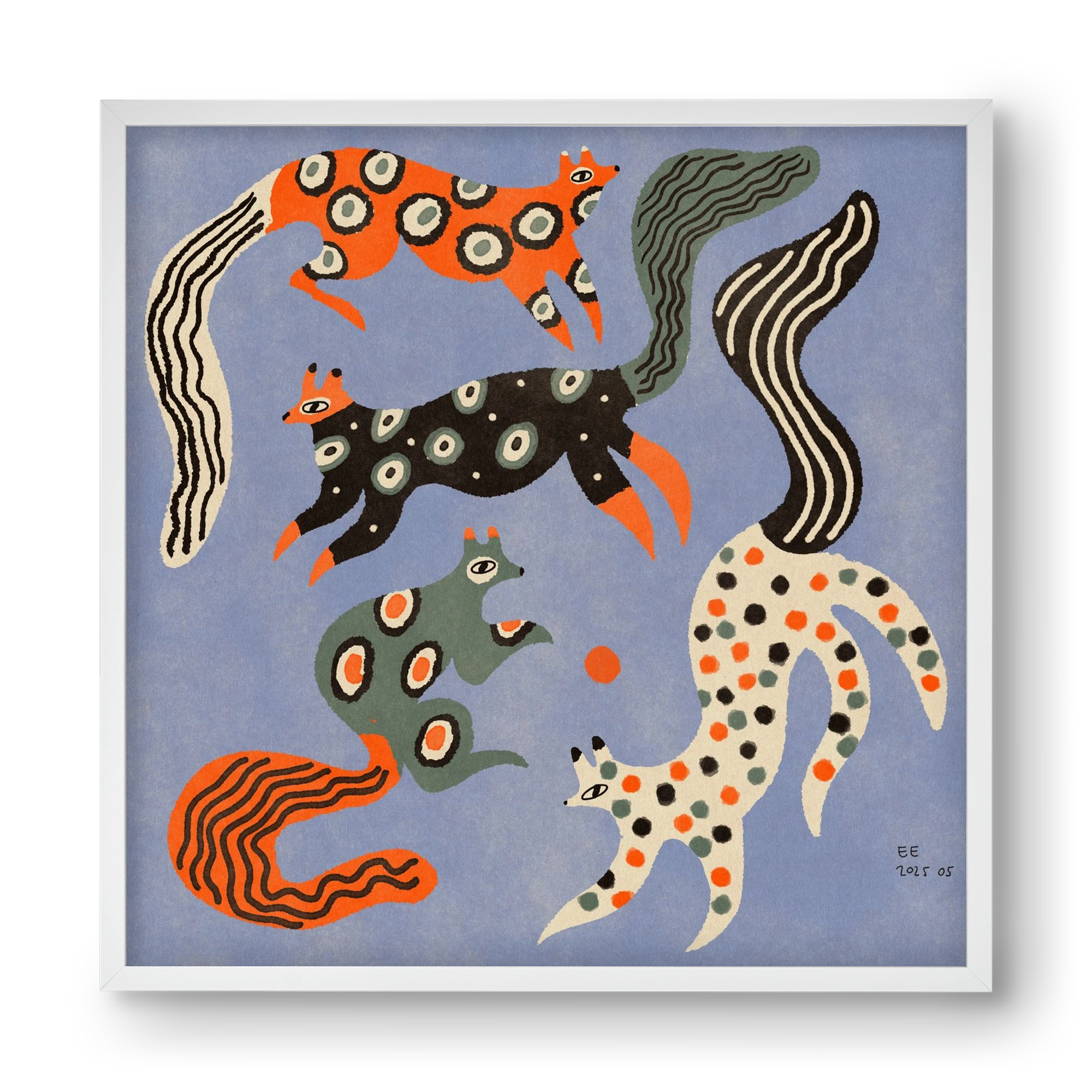 Magic folk squirrels 2., 40x40 cm (40x40 cm), Fehér keret