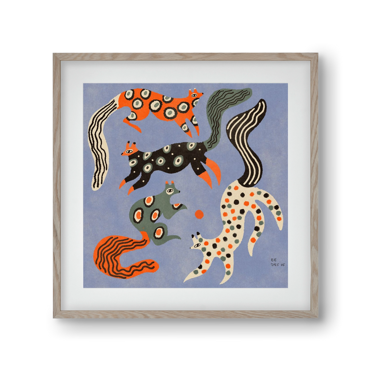 Magic folk squirrels 2., 30x30 cm (20x20 cm), Tölgy keret, paszpartuval