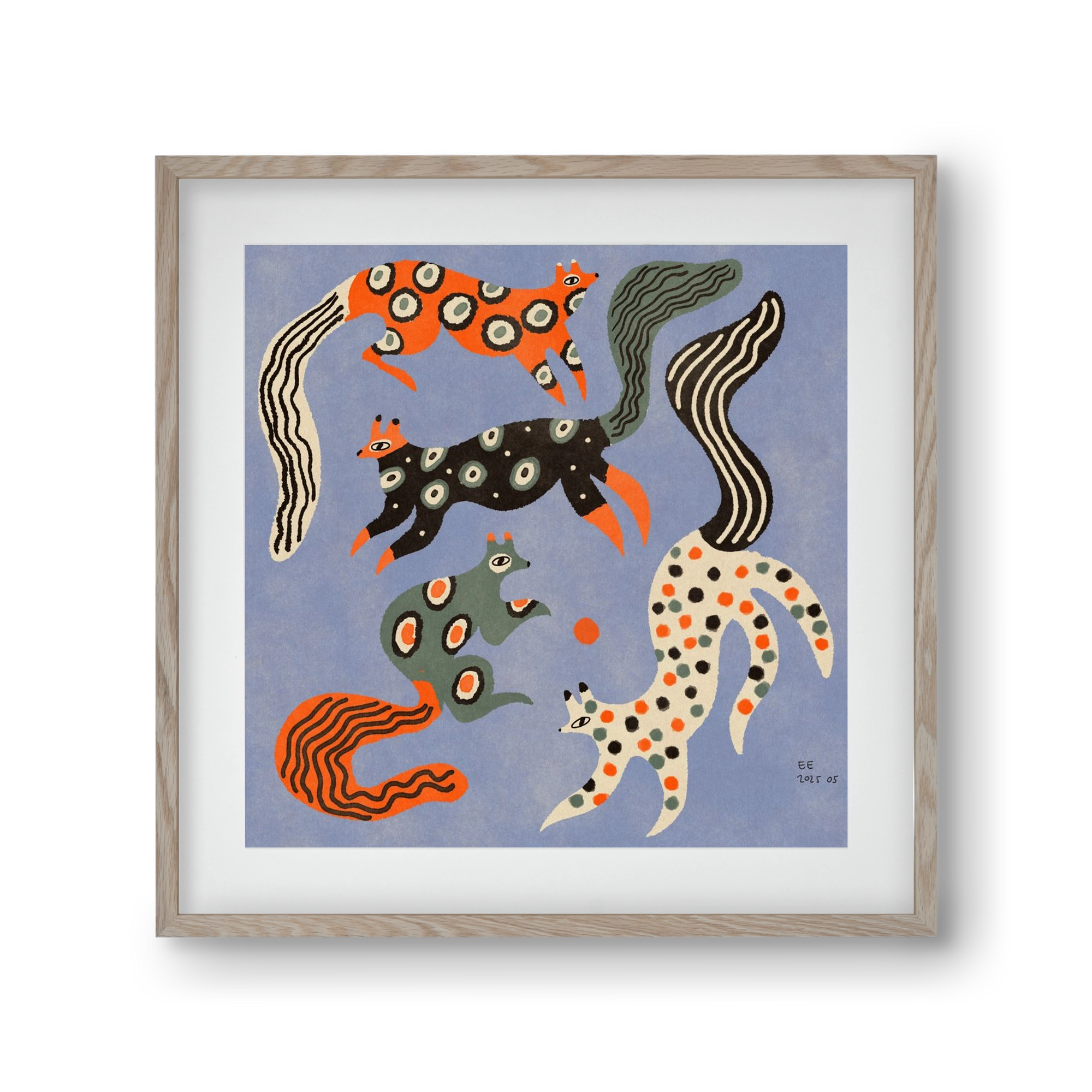 Magic folk squirrels 2., 30x30 cm (20x20 cm), Tölgy keret, paszpartuval