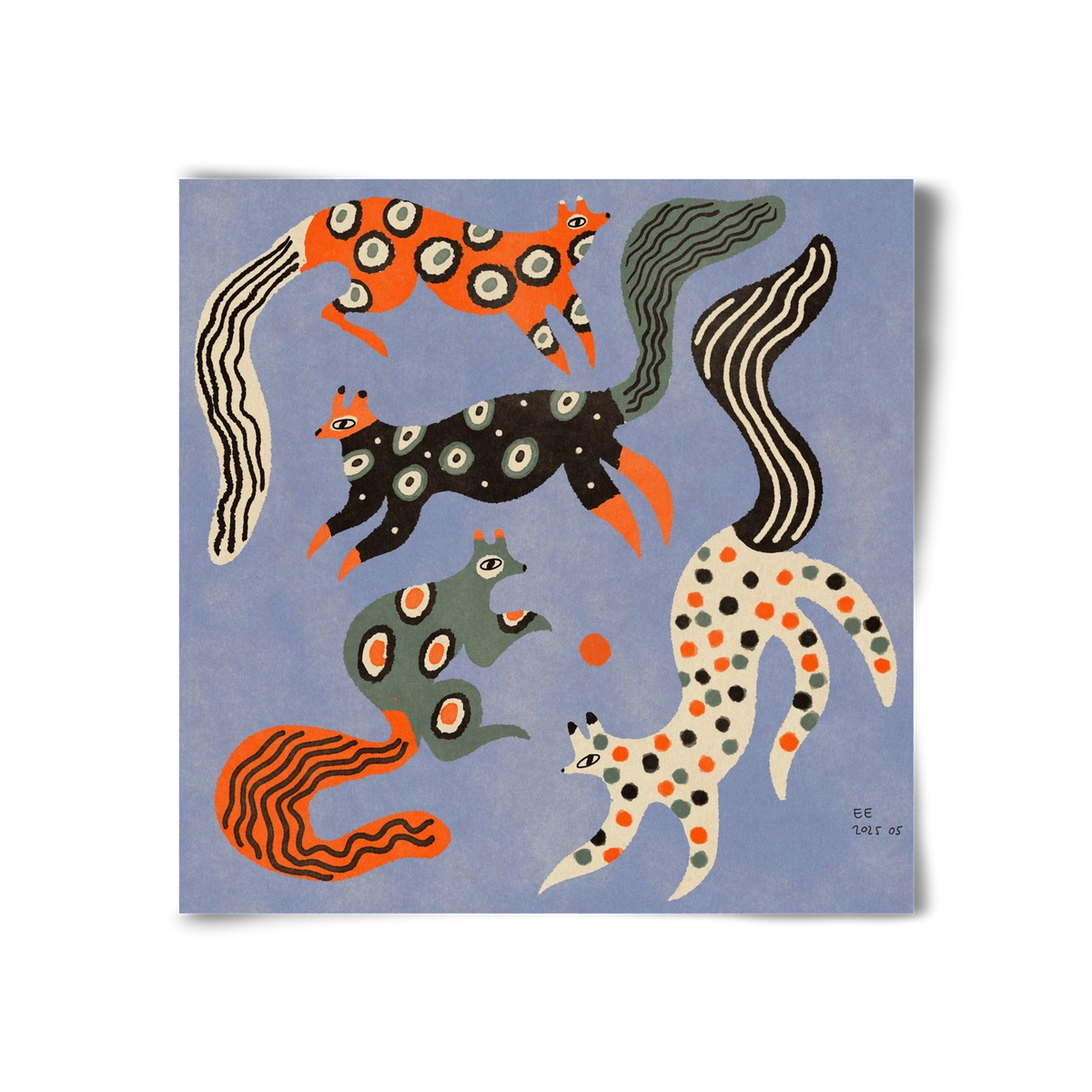 Magic folk squirrels 2., 30x30 cm, Keret nélkül