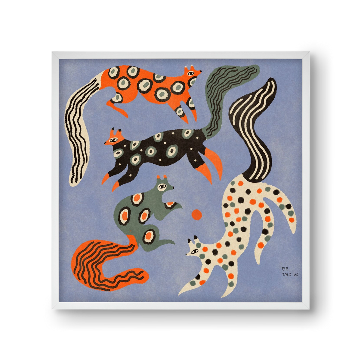 Magic folk squirrels 2., 30x30 cm (30x30 cm), Fehér keret