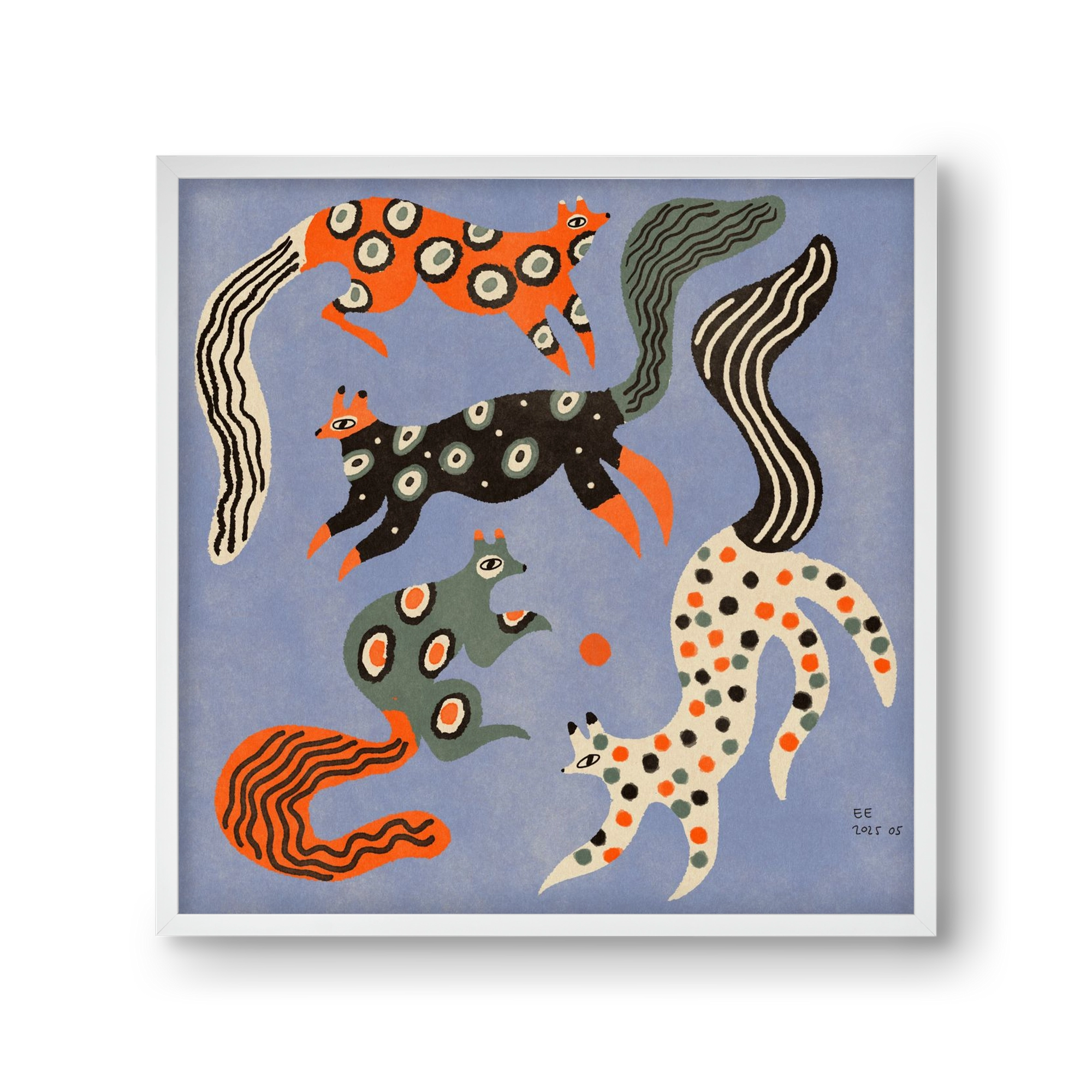 Magic folk squirrels 2., 30x30 cm (30x30 cm), Fehér keret