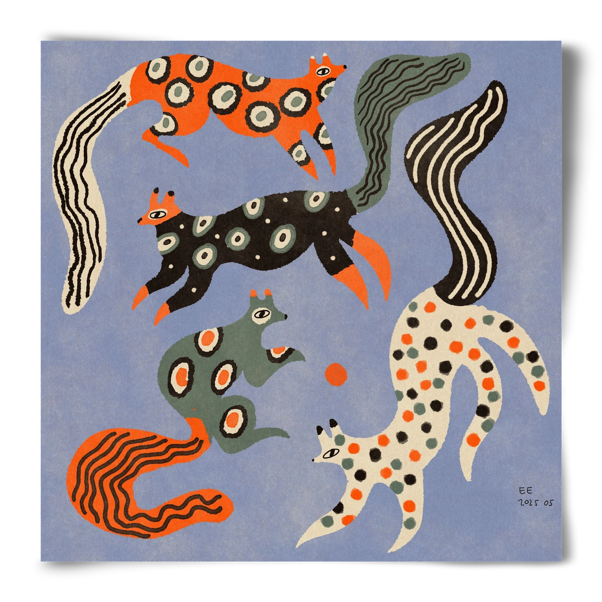 Magic folk squirrels 2., 50x50 cm, Keret nélkül