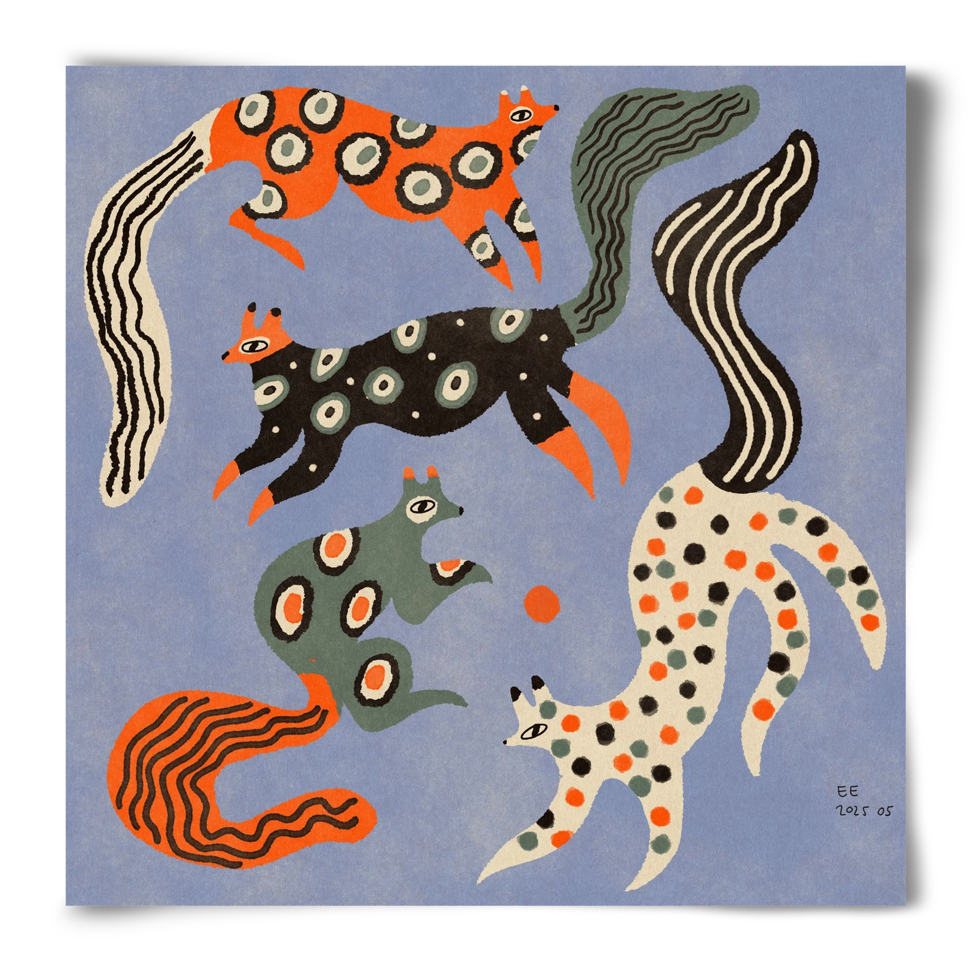 Magic folk squirrels 2., 50x50 cm, Keret nélkül