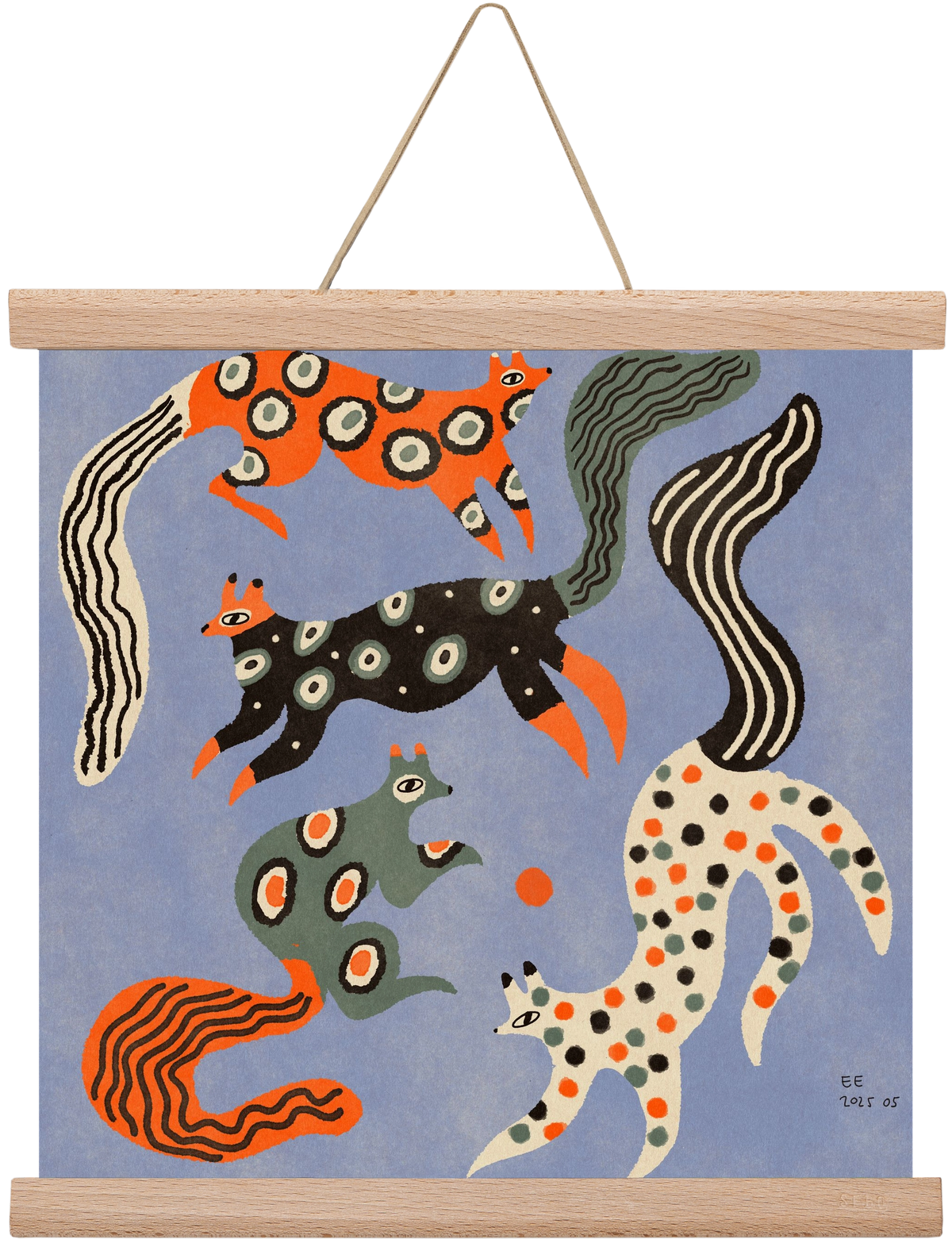 Magic folk squirrels 2., 30x30 cm (30x30 cm), Tölgy akasztó