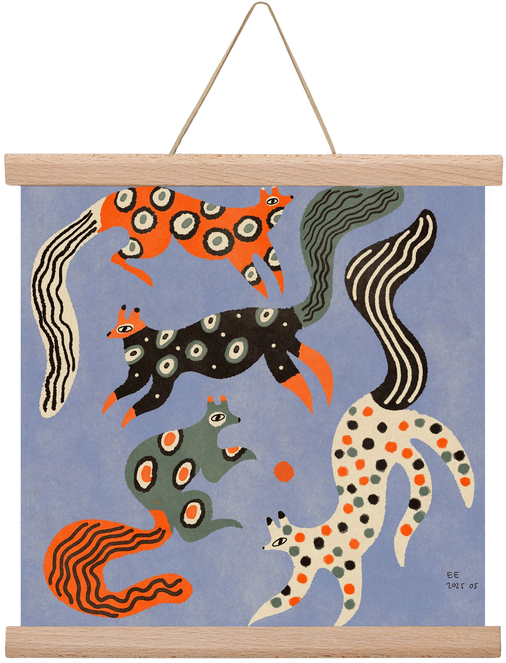 Magic folk squirrels 2., 30x30 cm (30x30 cm), Tölgy akasztó