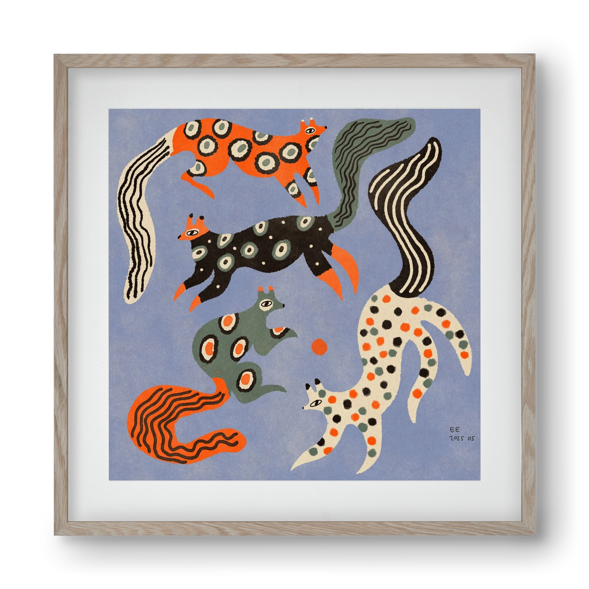 Magic folk squirrels 2., 40x40 cm (30x30 cm), Tölgy keret, paszpartuval