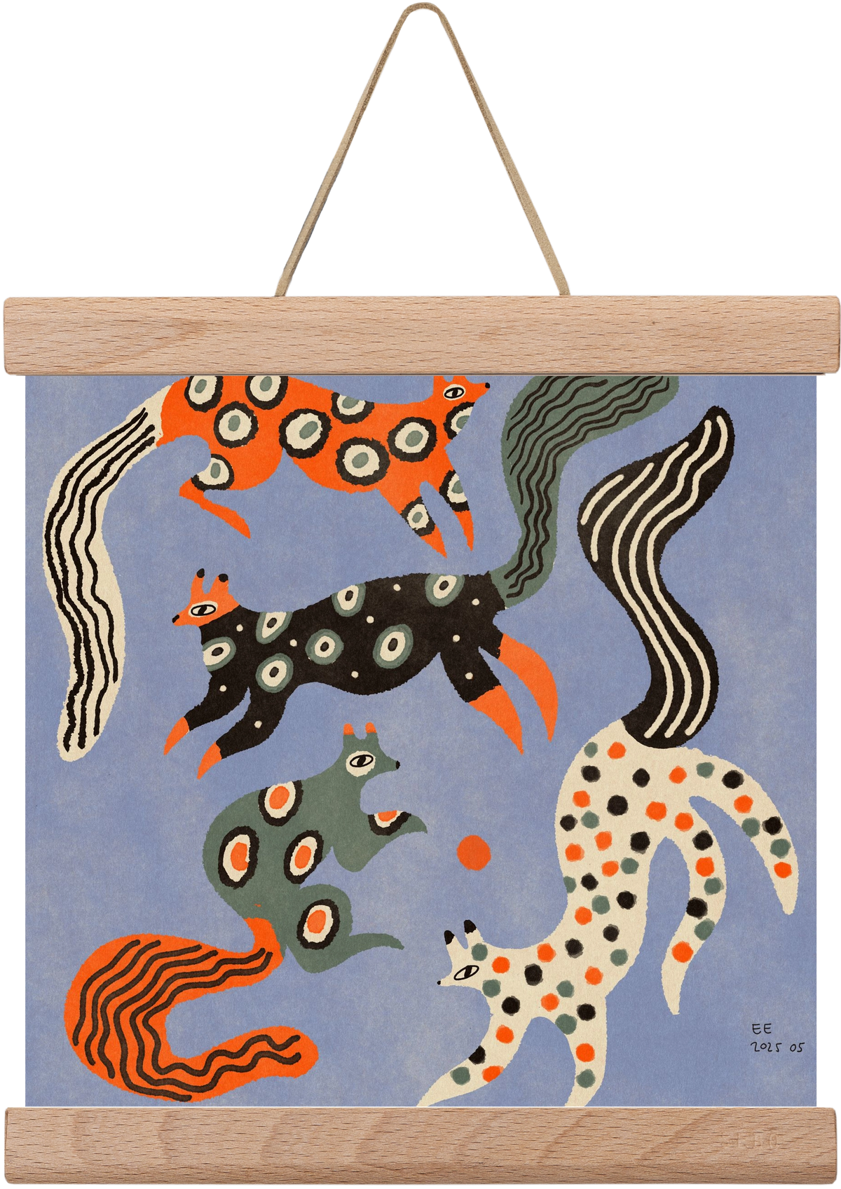 Magic folk squirrels 2., 20x20 cm (20x20 cm), Tölgy akasztó