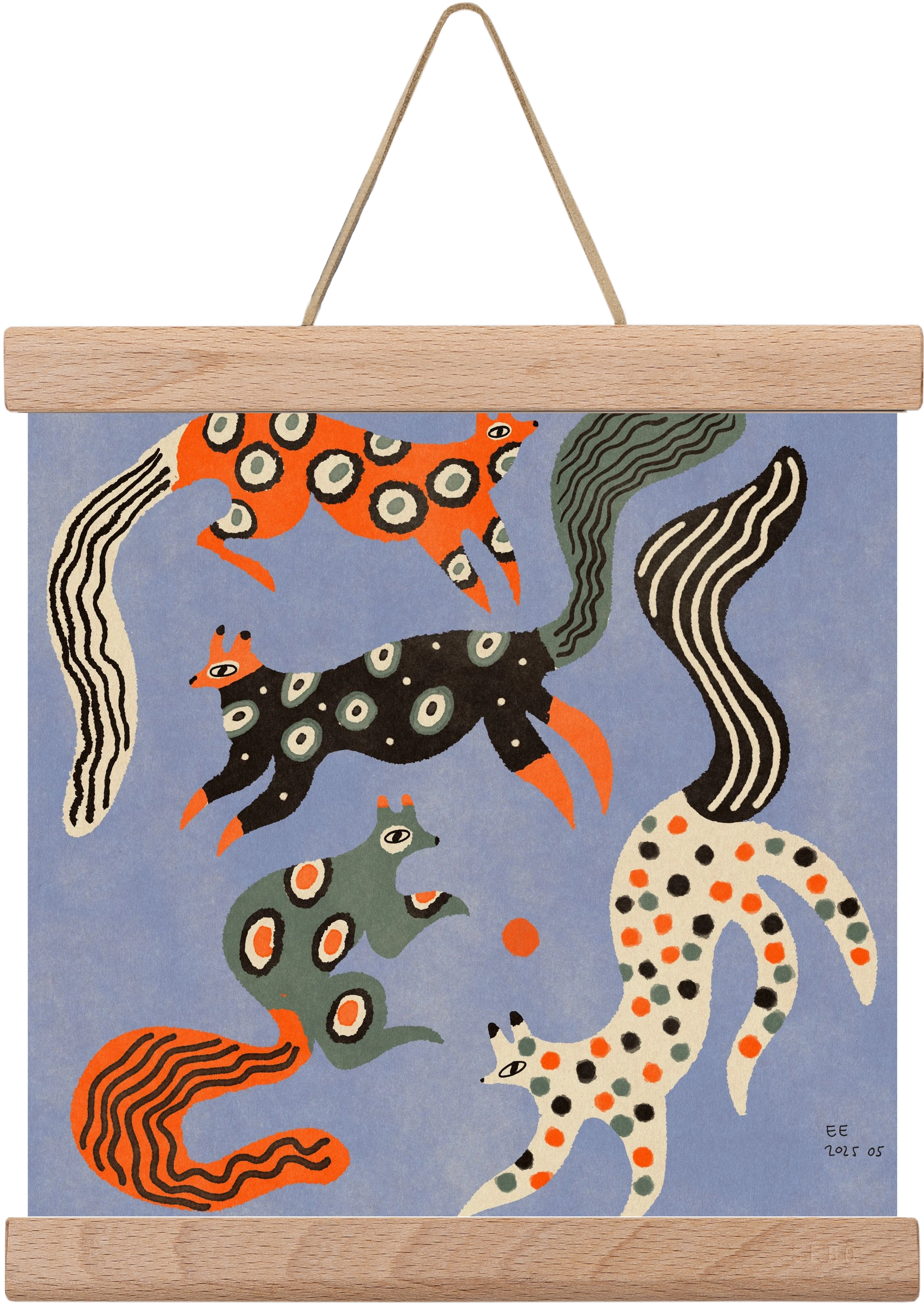 Magic folk squirrels 2., 20x20 cm (20x20 cm), Tölgy akasztó