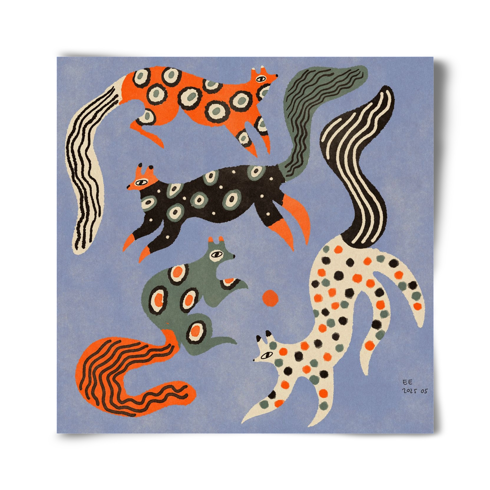 Magic folk squirrels 2., 40x40 cm, Keret nélkül