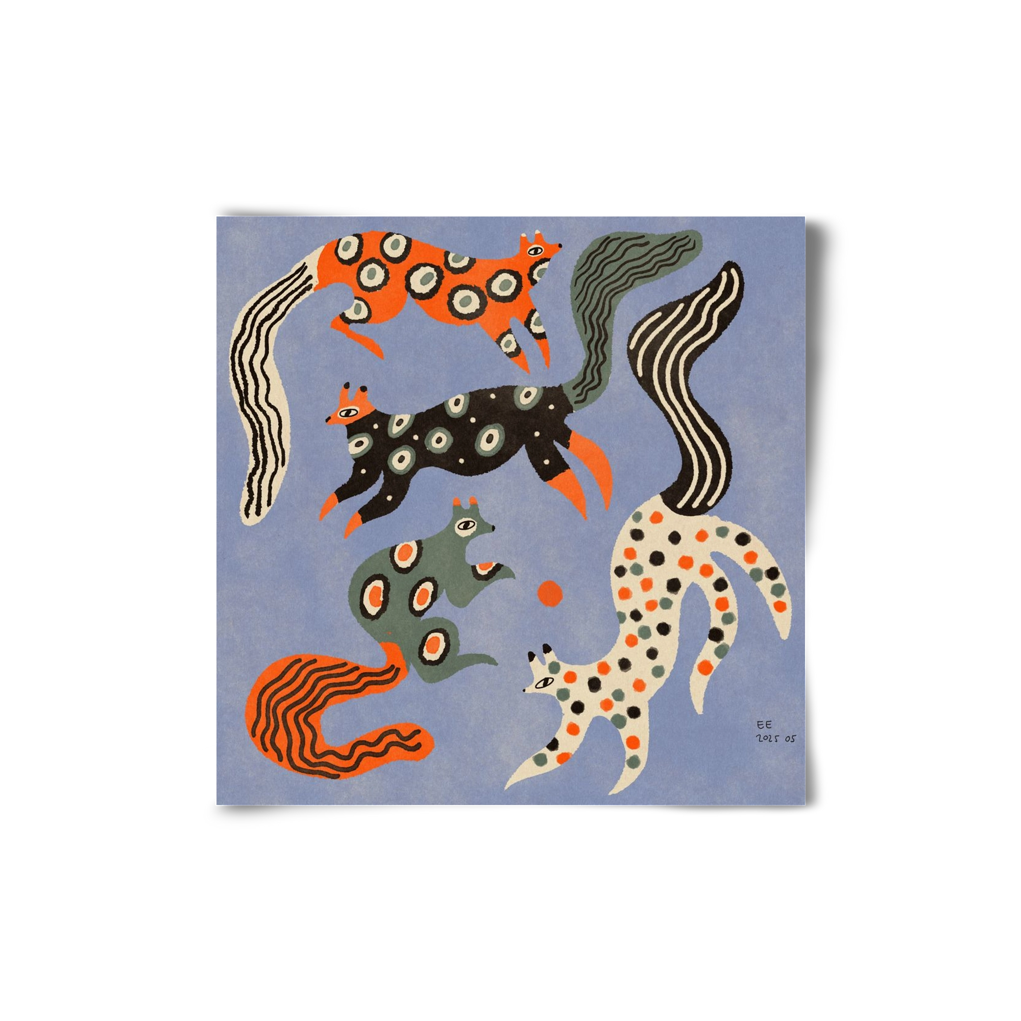 Magic folk squirrels 2., 20x20 cm, Keret nélkül