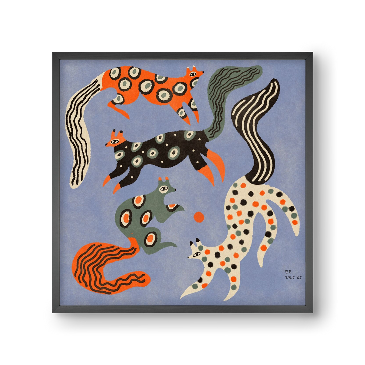 Magic folk squirrels 2., 30x30 cm (30x30 cm), Fekete keret