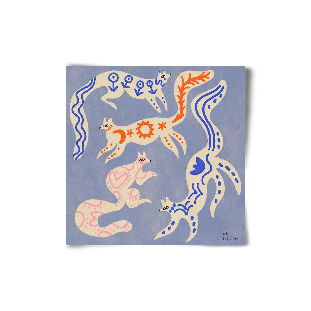 Magic folk squirrels 3., 20x20 cm, Keret nélkül