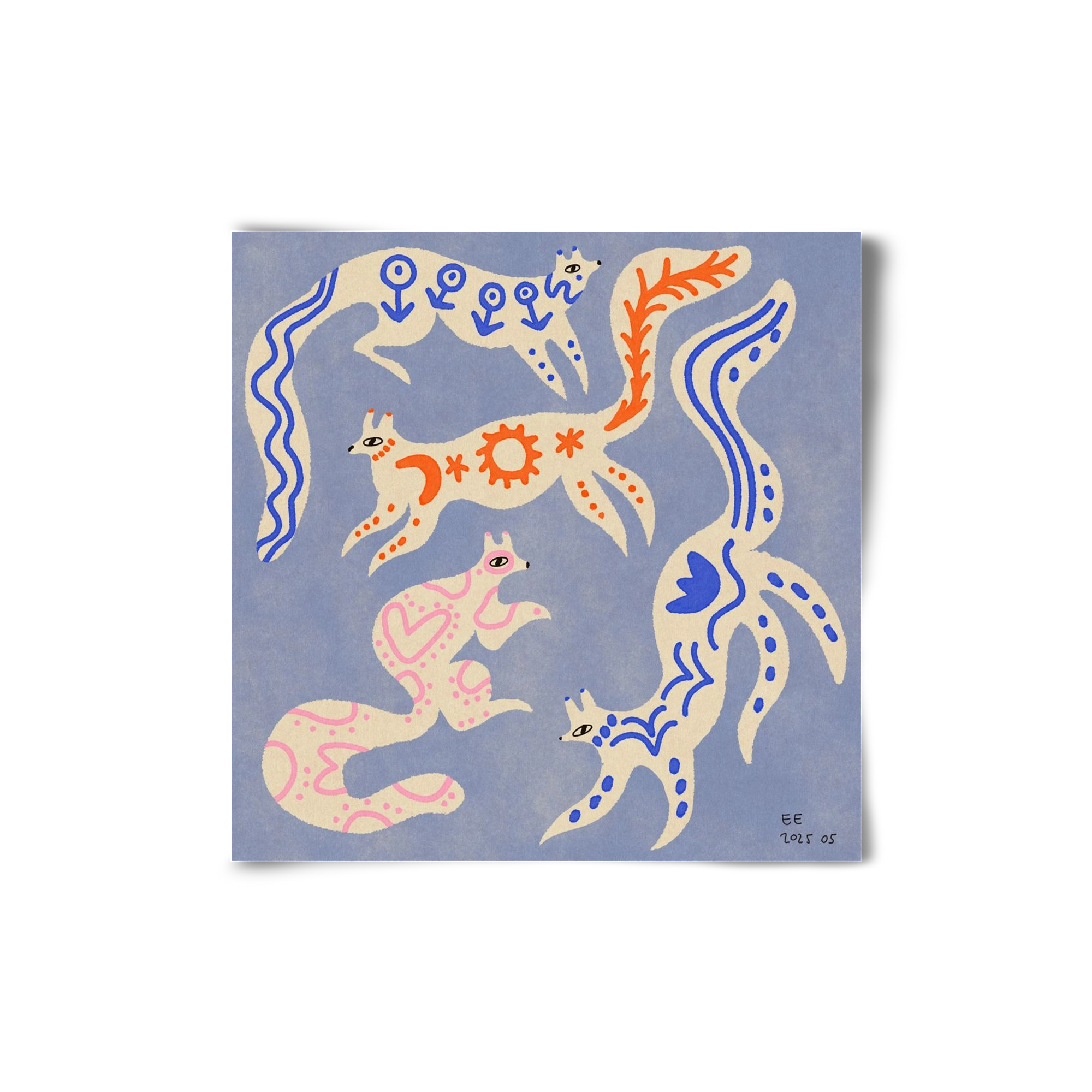 Magic folk squirrels 3., 20x20 cm, Keret nélkül