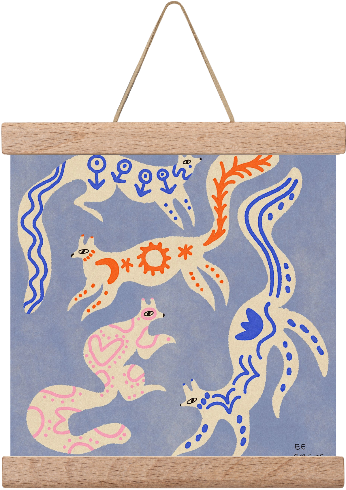 Magic folk squirrels 3., 20x20 cm (20x20 cm), Tölgy akasztó