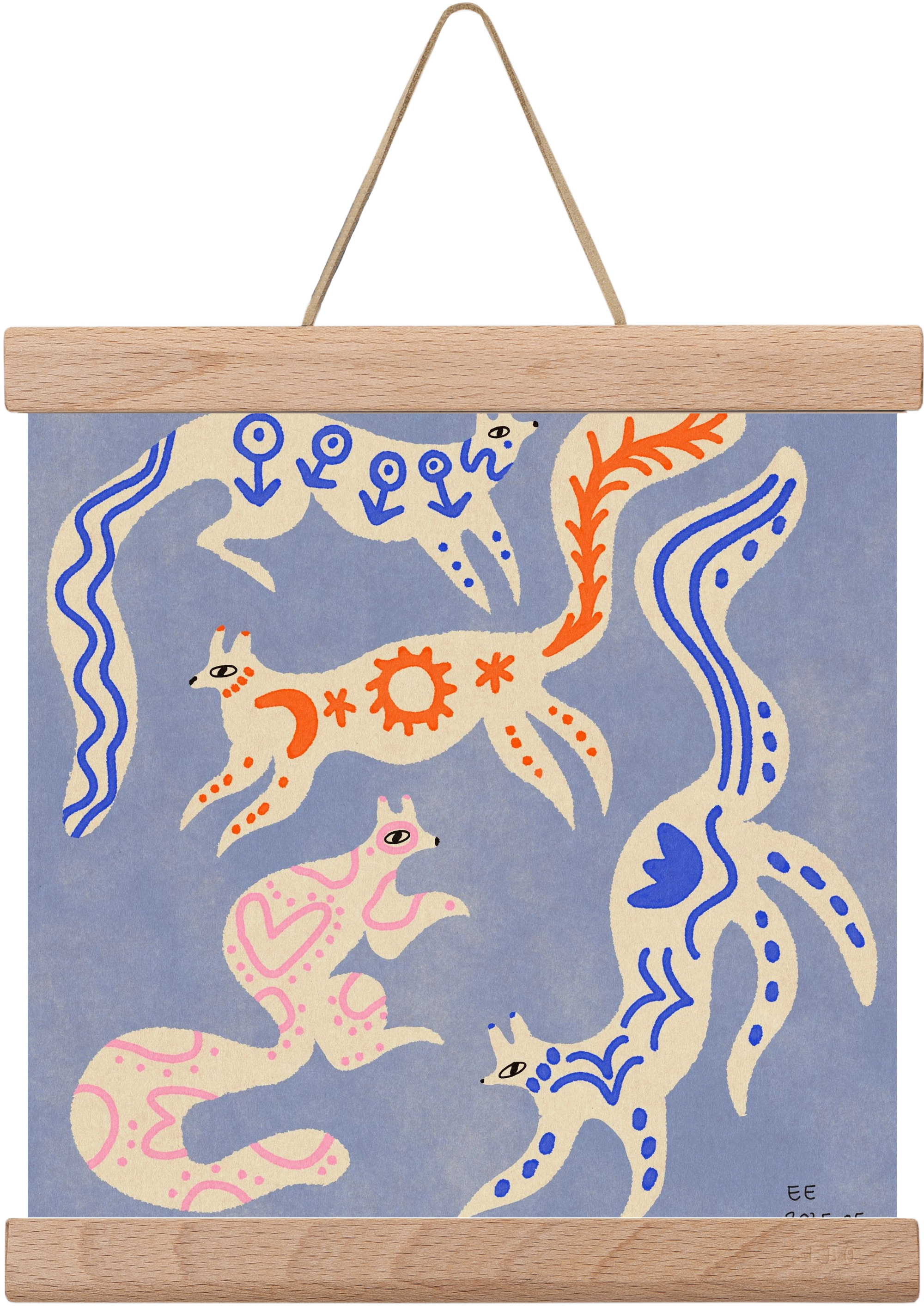 Magic folk squirrels 3., 20x20 cm (20x20 cm), Tölgy akasztó