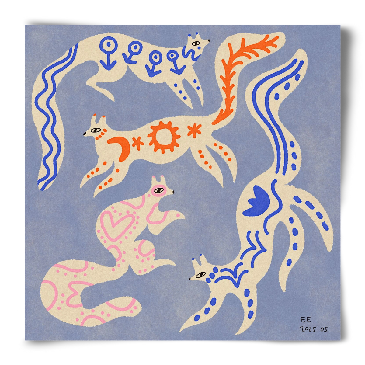 Magic folk squirrels 3., 50x50 cm, Keret nélkül