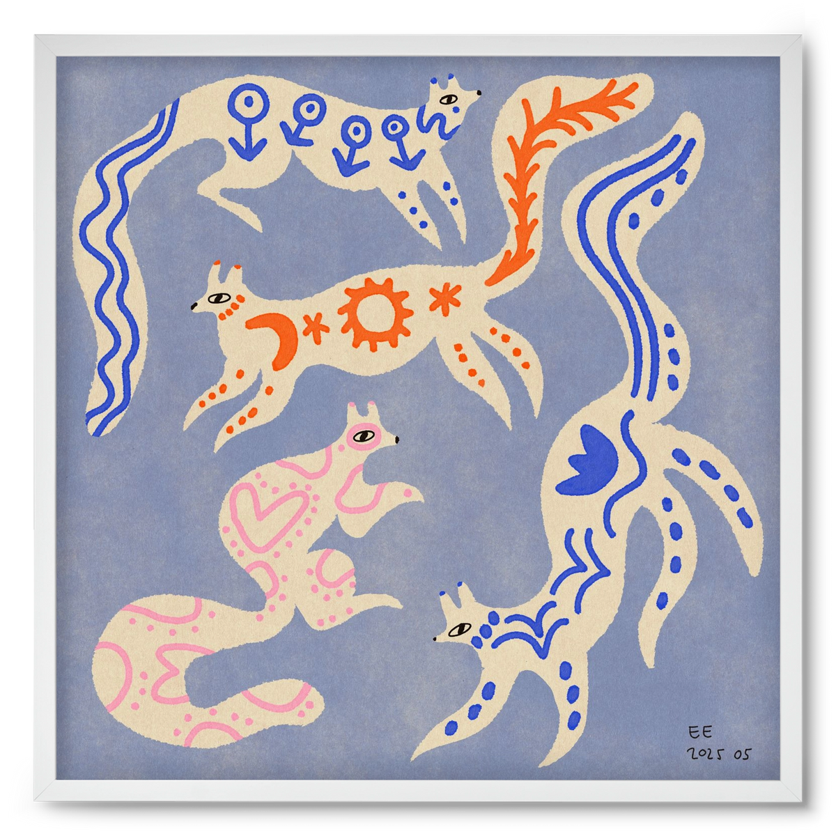 Magic folk squirrels 3., 50x50 cm (50x50 cm), Fehér keret