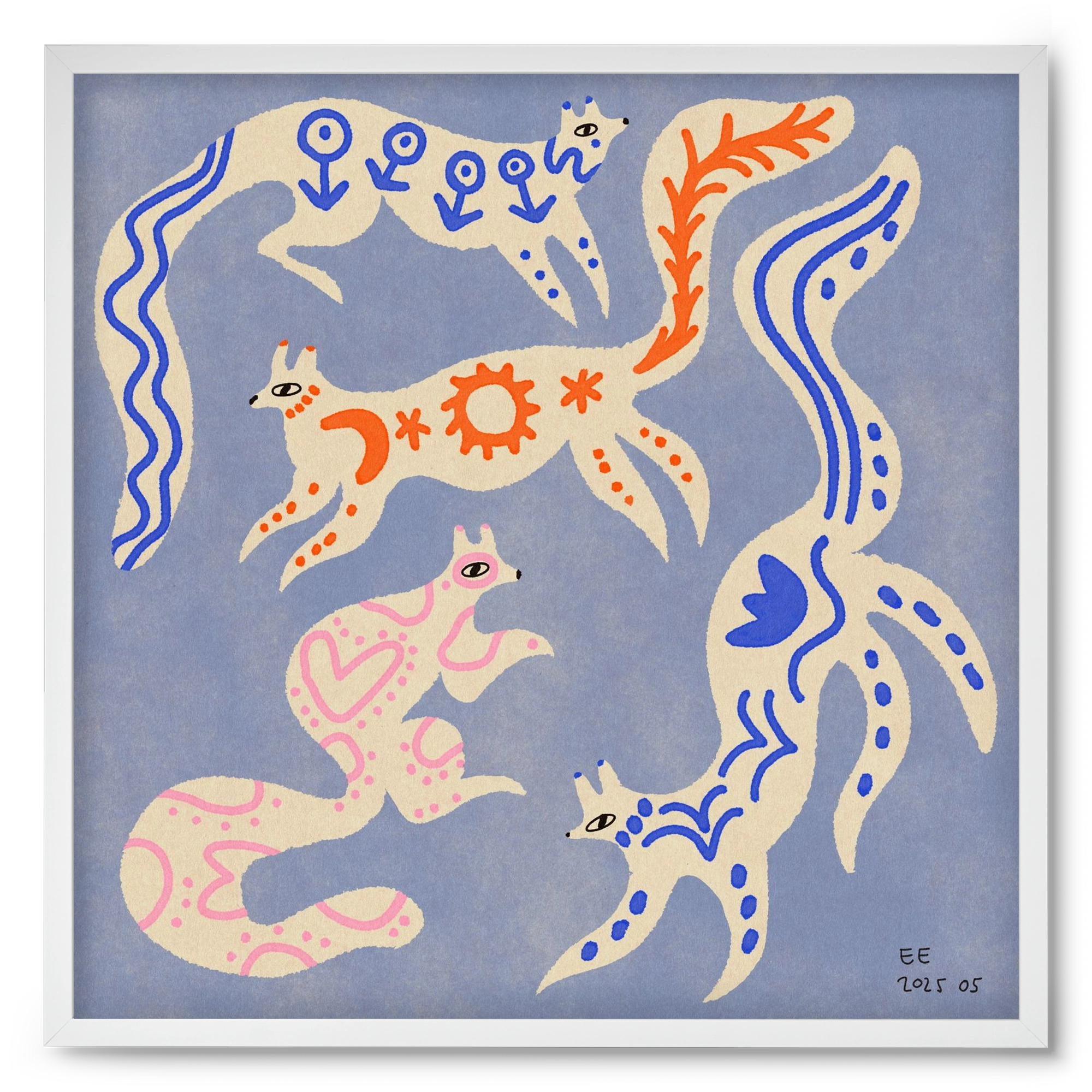 Magic folk squirrels 3., 50x50 cm (50x50 cm), Fehér keret