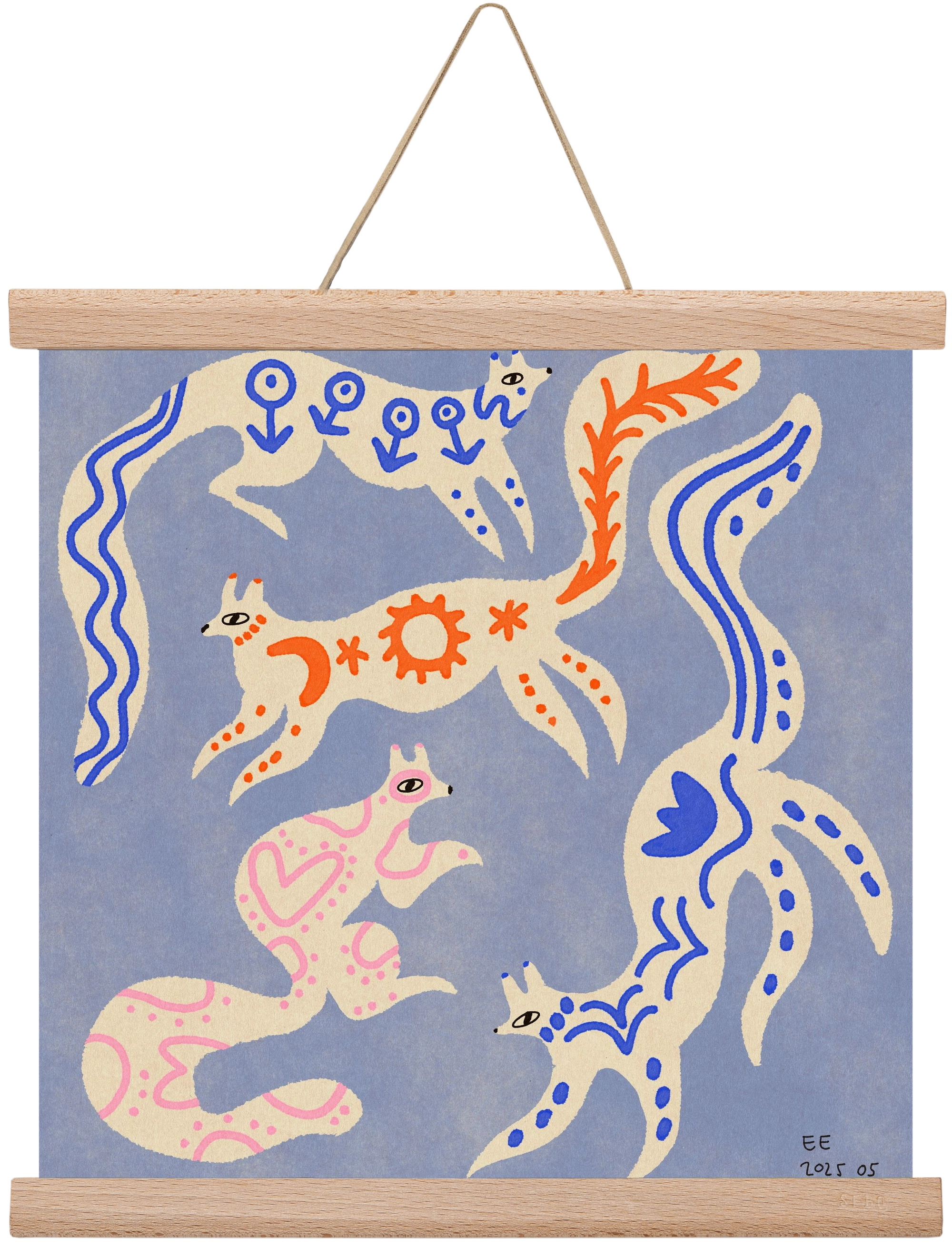 Magic folk squirrels 3., 30x30 cm (30x30 cm), Tölgy akasztó