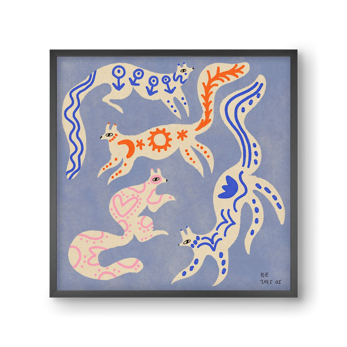 Magic folk squirrels 3., 30x30 cm (30x30 cm), Fekete keret