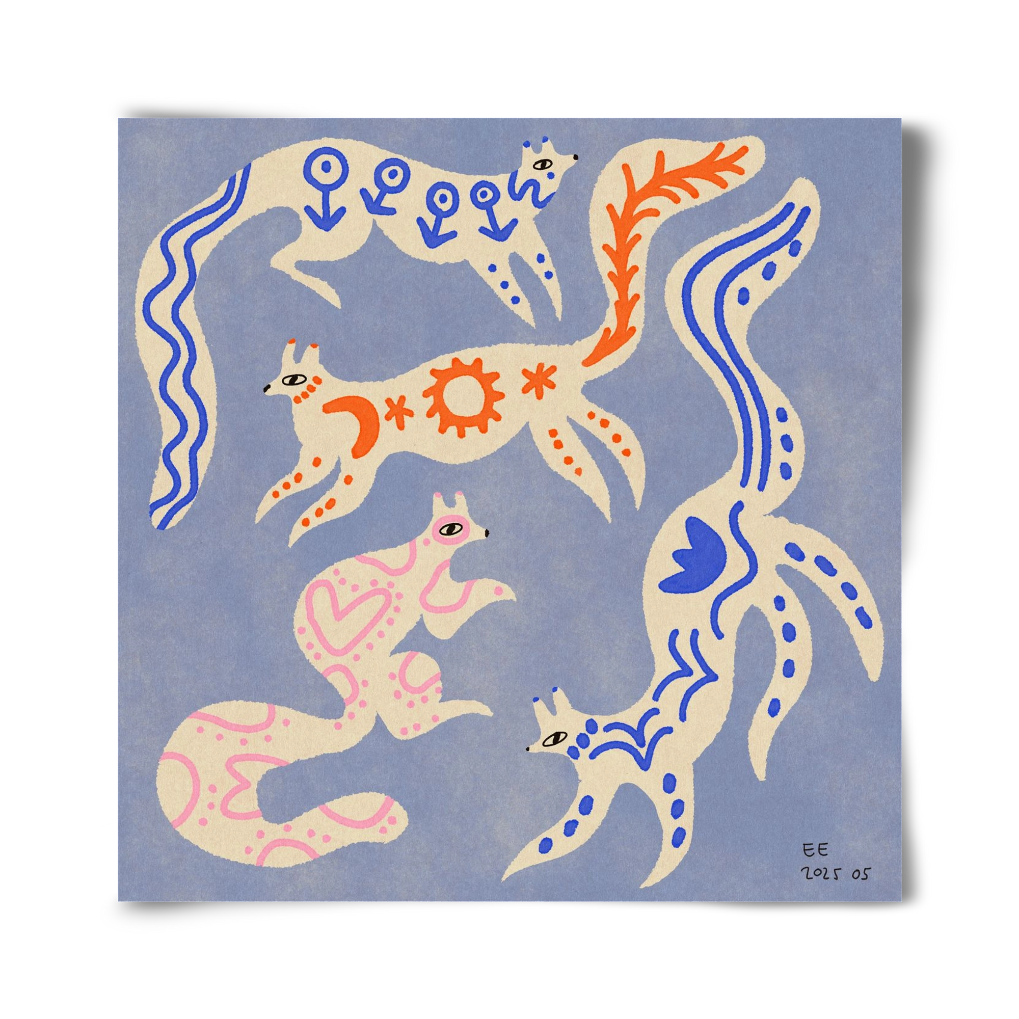 Magic folk squirrels 3., 40x40 cm, Keret nélkül