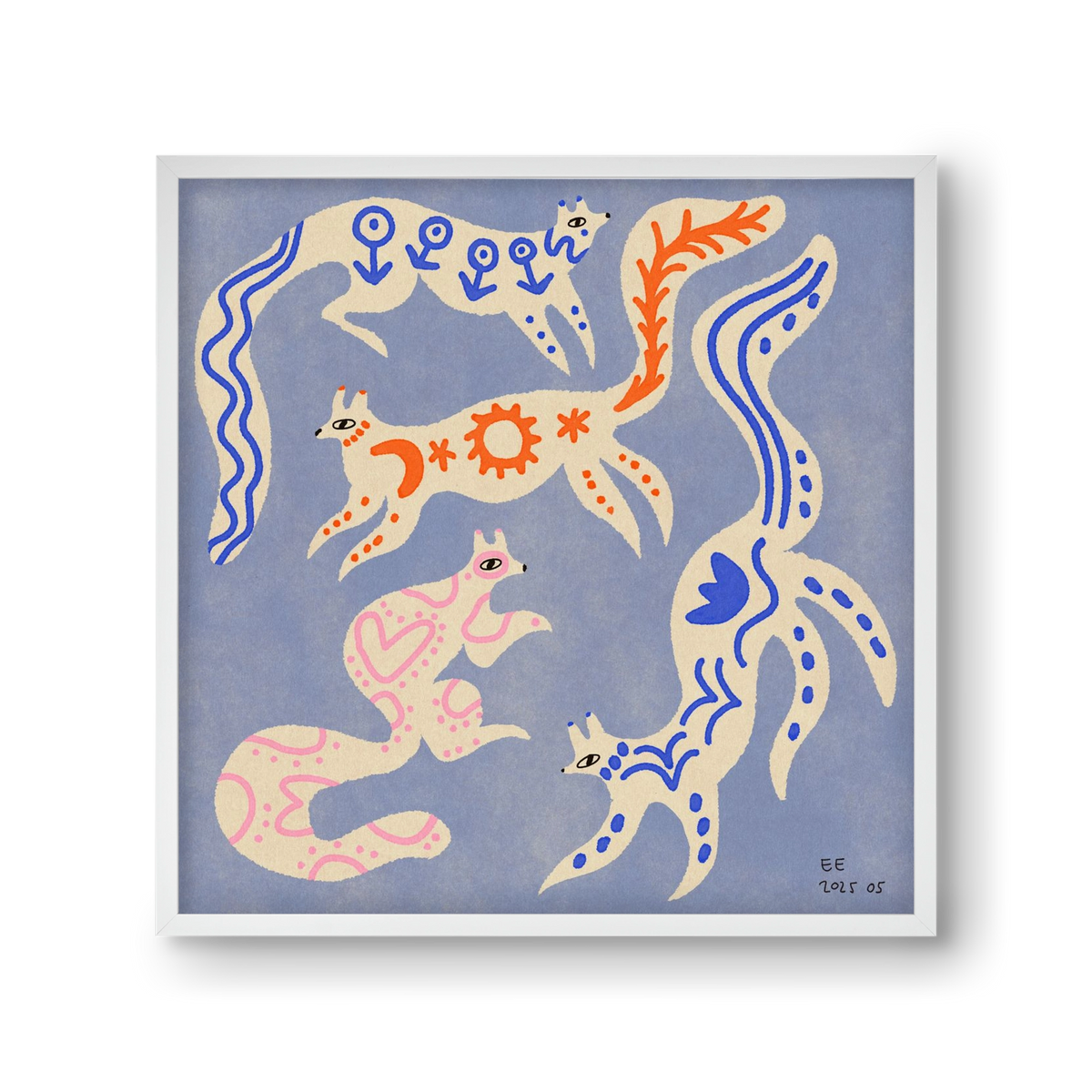 Magic folk squirrels 3., 30x30 cm (30x30 cm), Fehér keret